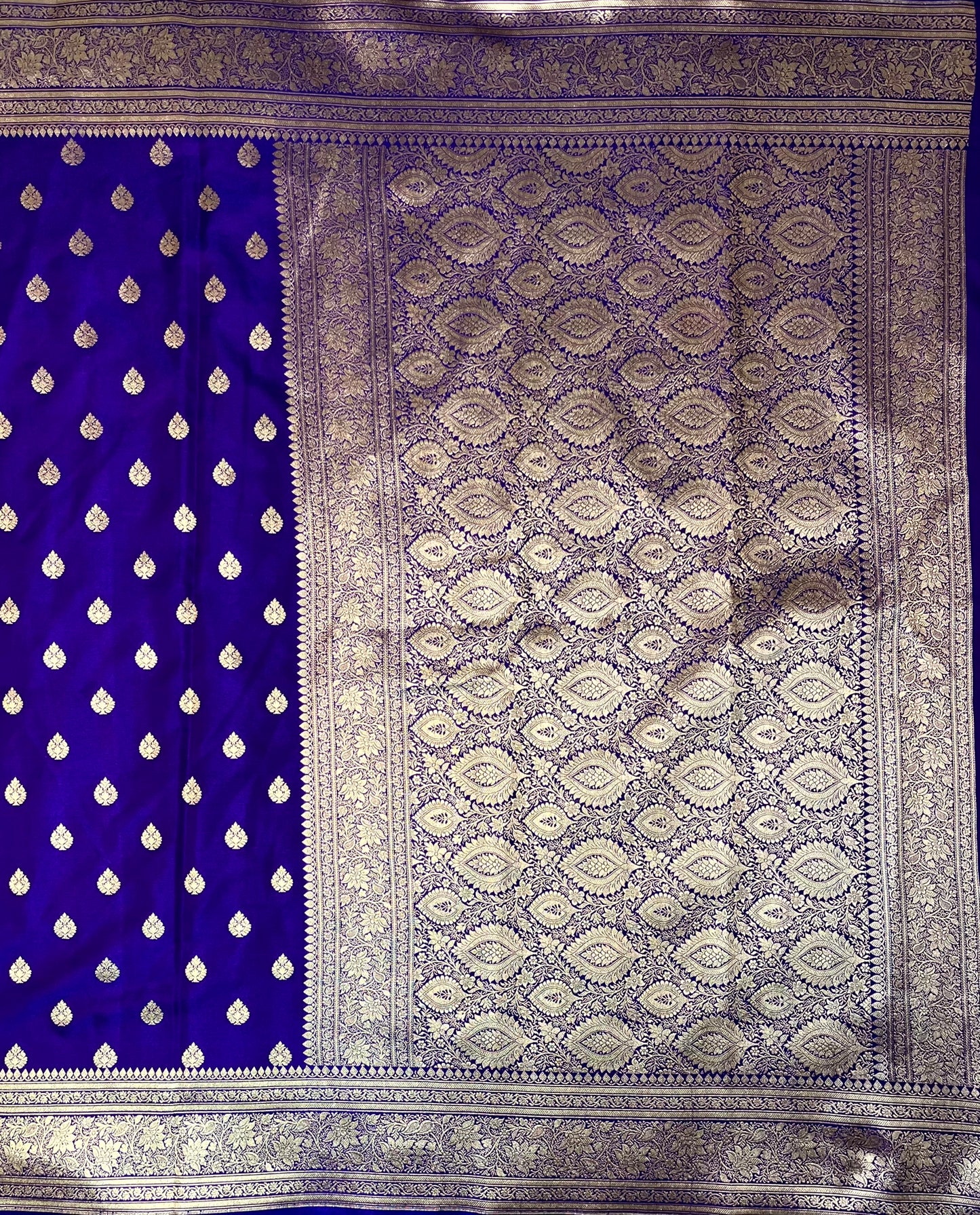 Viloet Katan Banarasi Saree with Silver Zari Floral Weaving And Grand Pallu B0518ds