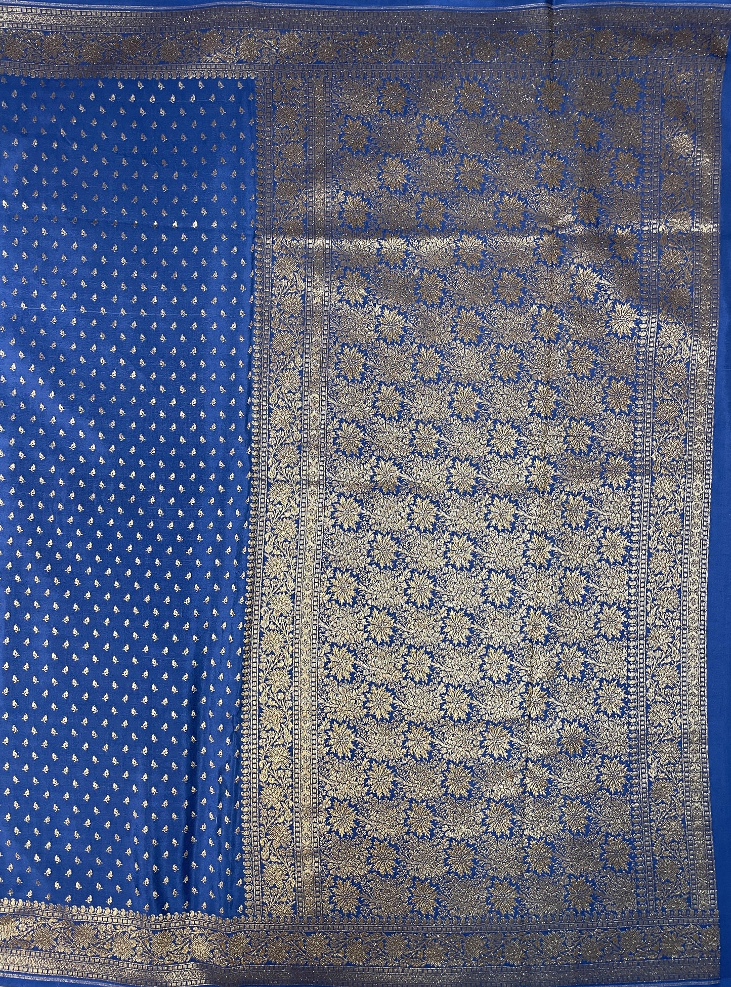 Dark Blue-Luxury Banarasi Crepe Saree B0501ds