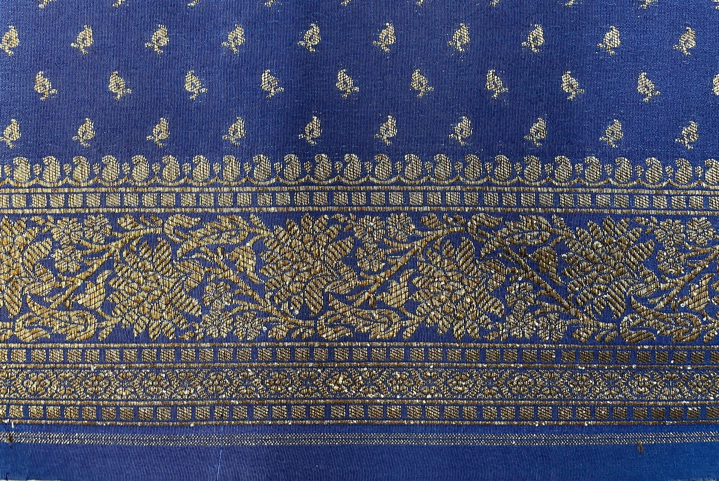 Dark Blue-Luxury Banarasi Crepe Saree B0501ds
