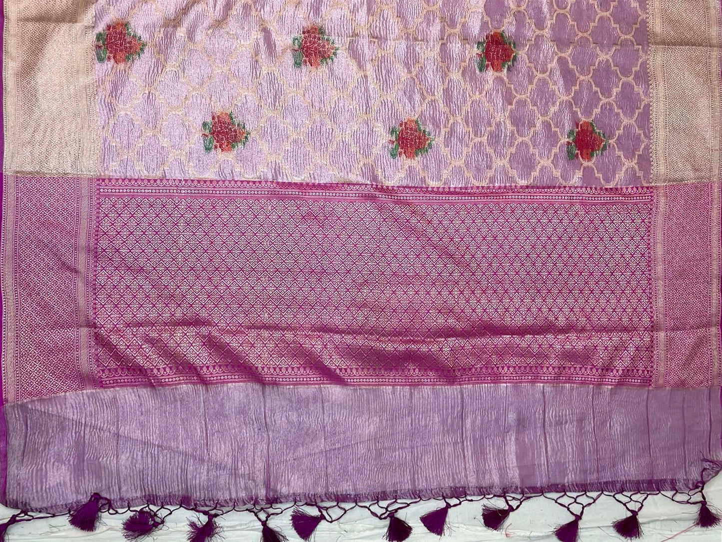 Crush Tissue Jaali Gulbagh Design b0031ds
