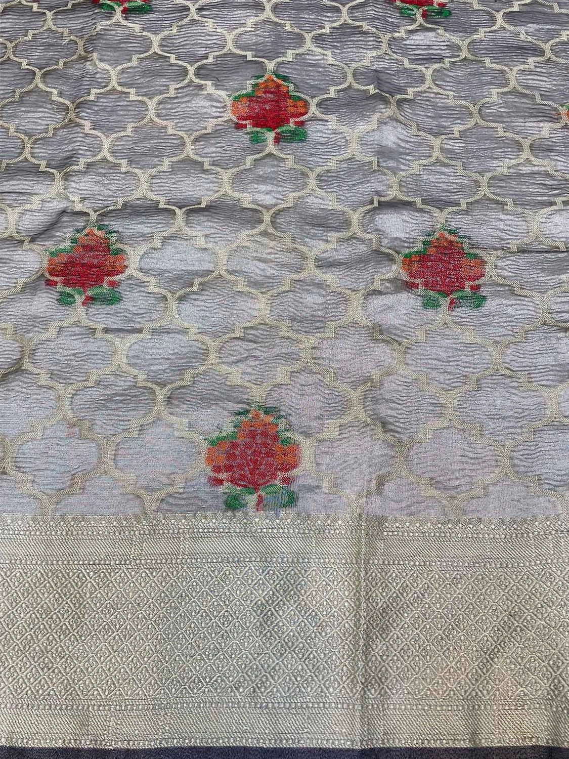 Slate Blue Crush Tissue Jaali Gulbagh Design b0028ds