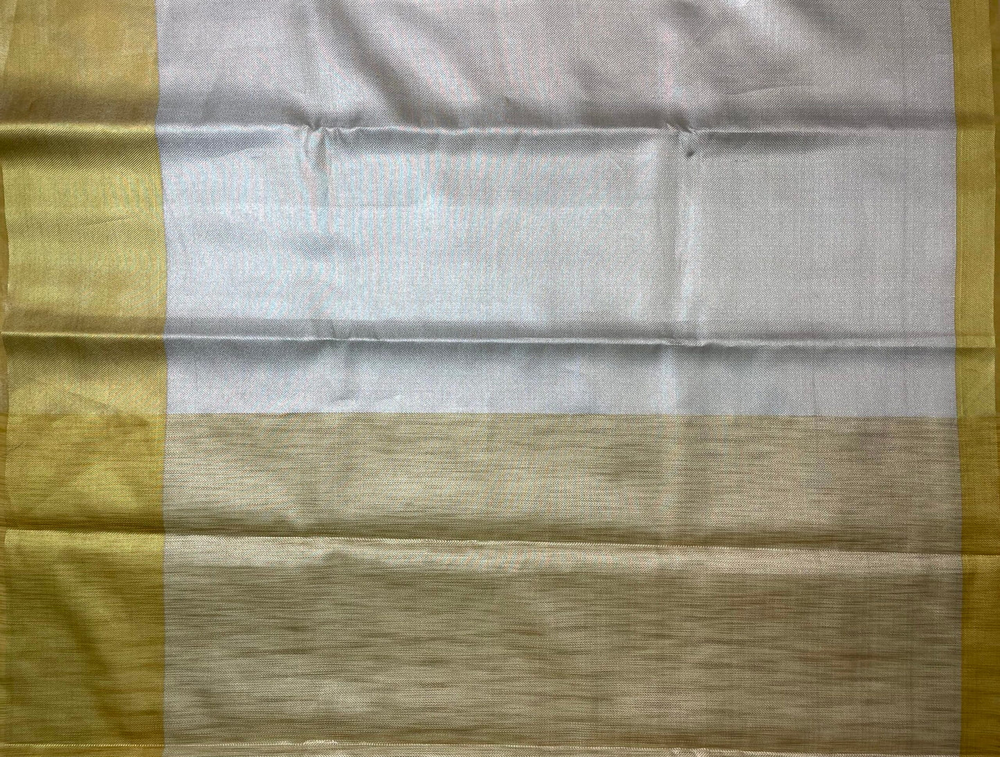 Mustard Banaras Tissue with Body and Temple Zari Border Design b0258ds