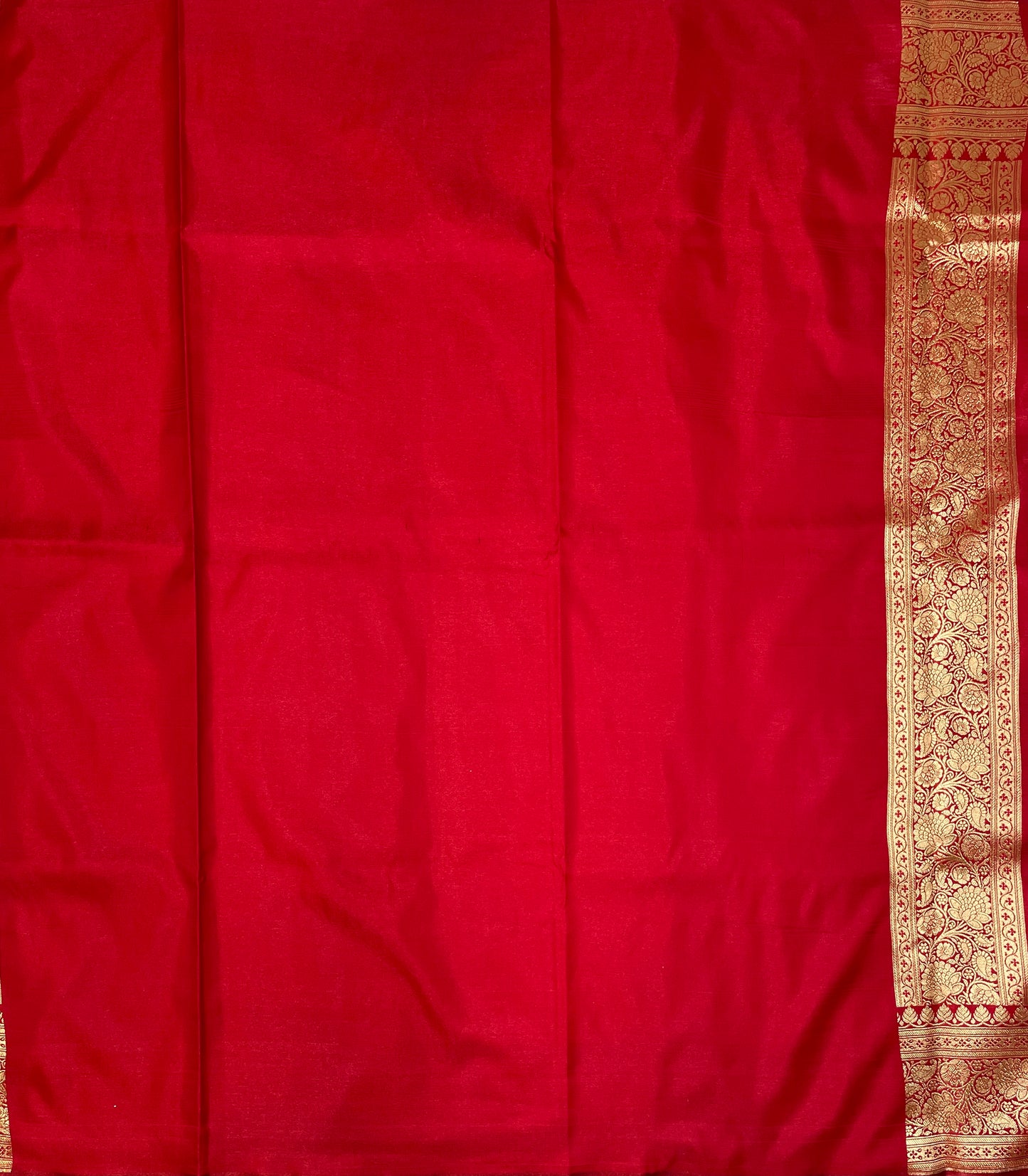 Light Blue and Red Katan Banarasi Saree with Silver Zari Floral Weaving And Grand Pallu B0564ds