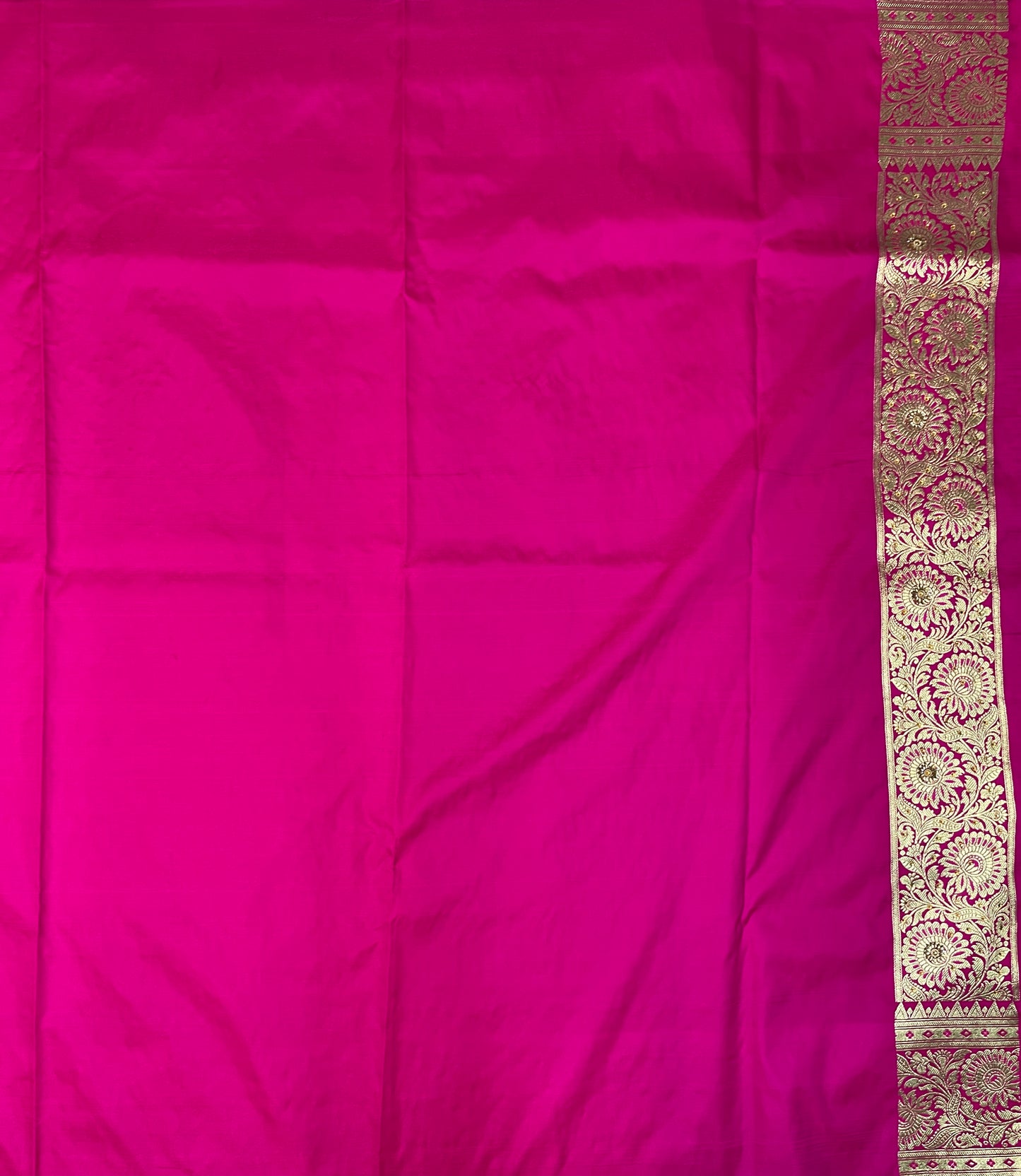 Teal Blue And Pink Katan Banarasi Saree with Silver Zari Floral Weaving And Grand Pallu B0621ds