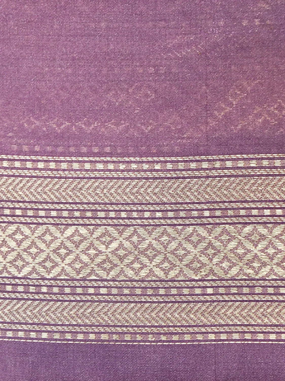 Handloom Mauve Purple Banarasi Silk Saree with Golden Zari Jangla Pattern DSK0078