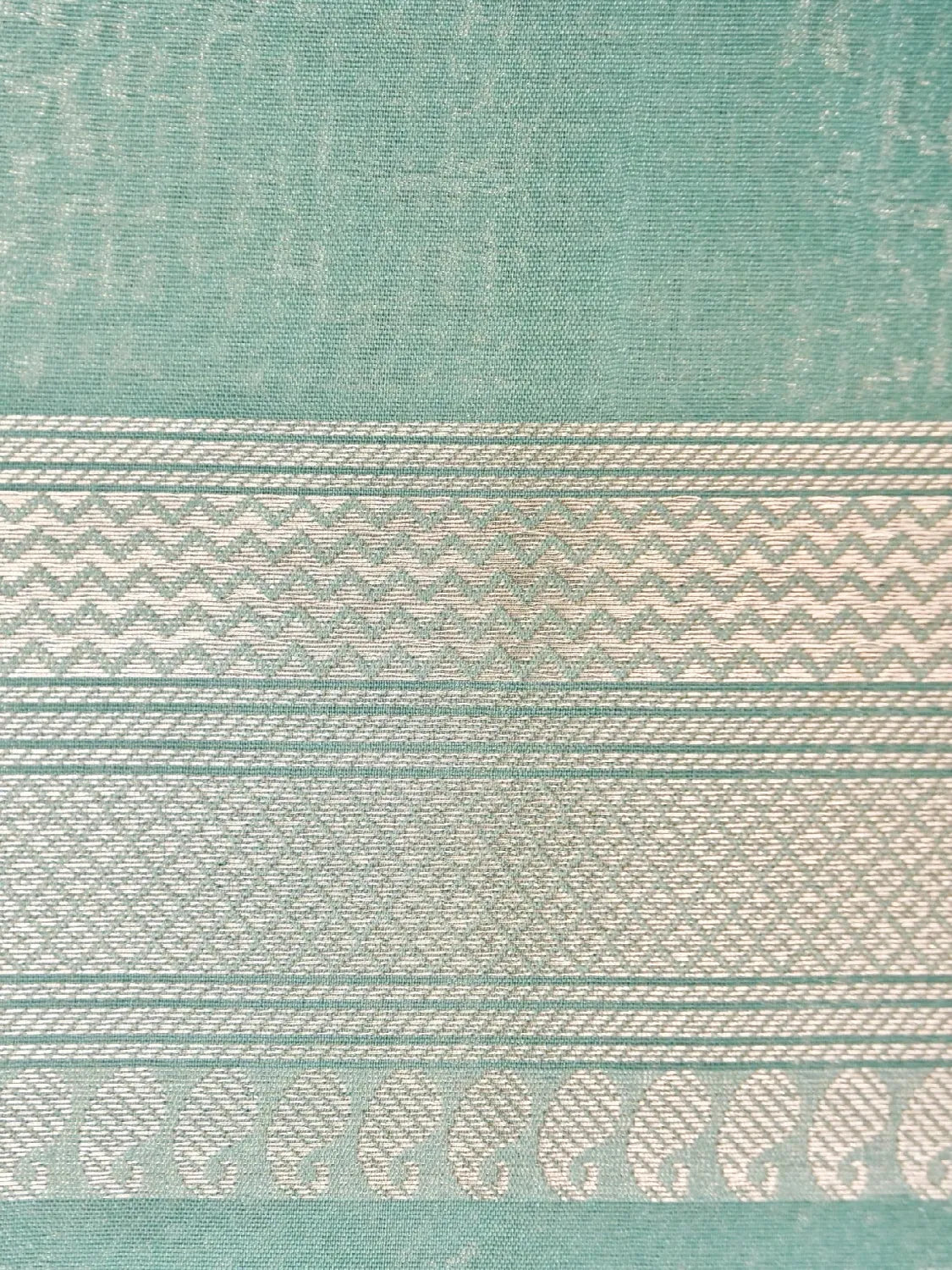 Handloom Aqua Green Banarasi Katan Silk Saree with golden Zari Jangla Weave DSK0088