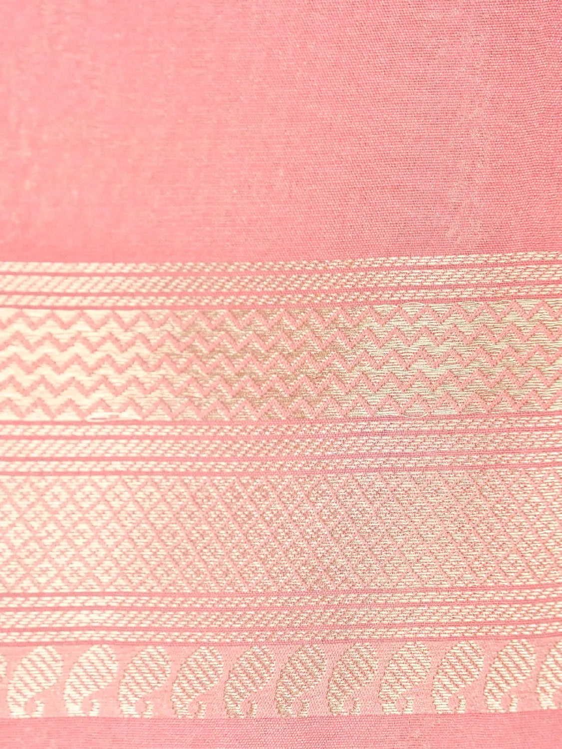 Handloom Blush Pink Banarasi Katan Silk Saree with golden Zari Jangla Weave DSK0089