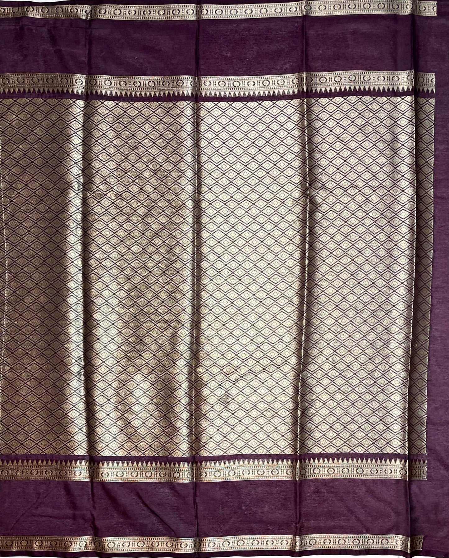 Blue and Magenta Georgette Silk with Zari Stripes Design b0032ds