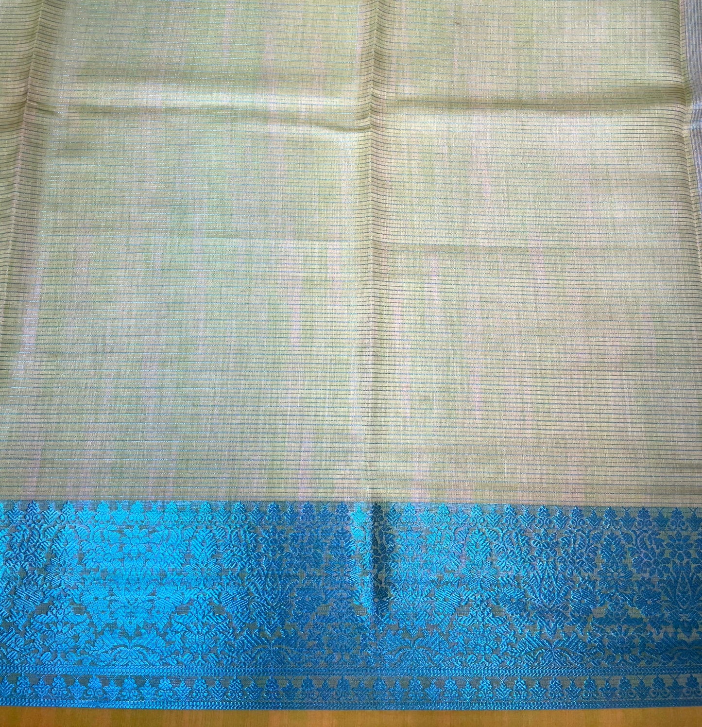 Fancy Raw Silk Saree with Stripes and Intricate Contrast Border Design b0110ds