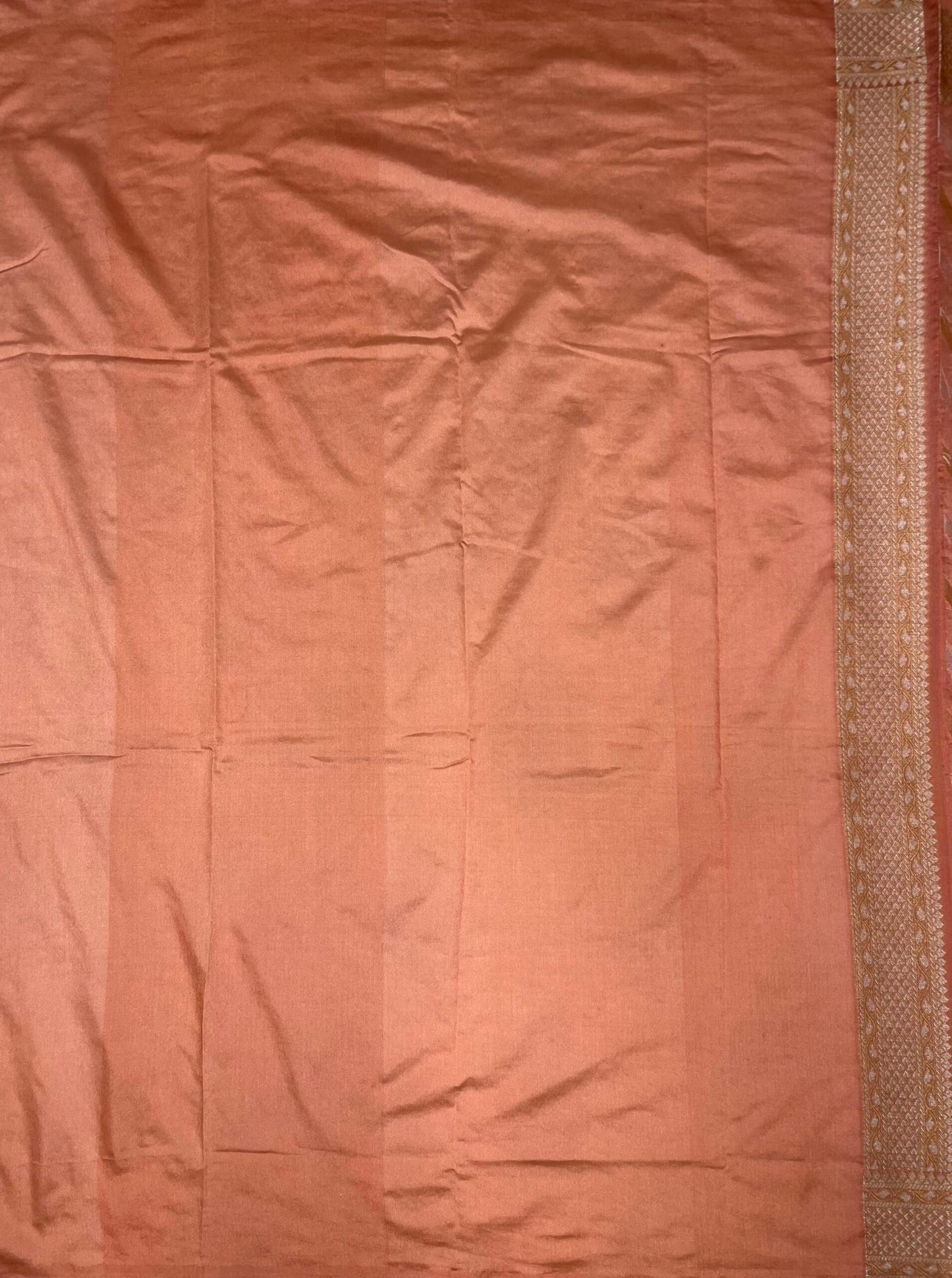 Rust Banaras Georgette Silk with Zari Lines with Intricate Border and Pallu Design b0114ds