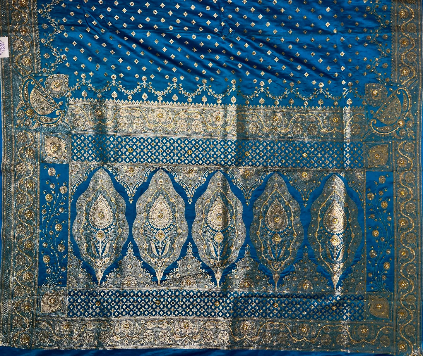 Banaras Katan Silk Saree with Body Butti and Stone Work Design b0128ds