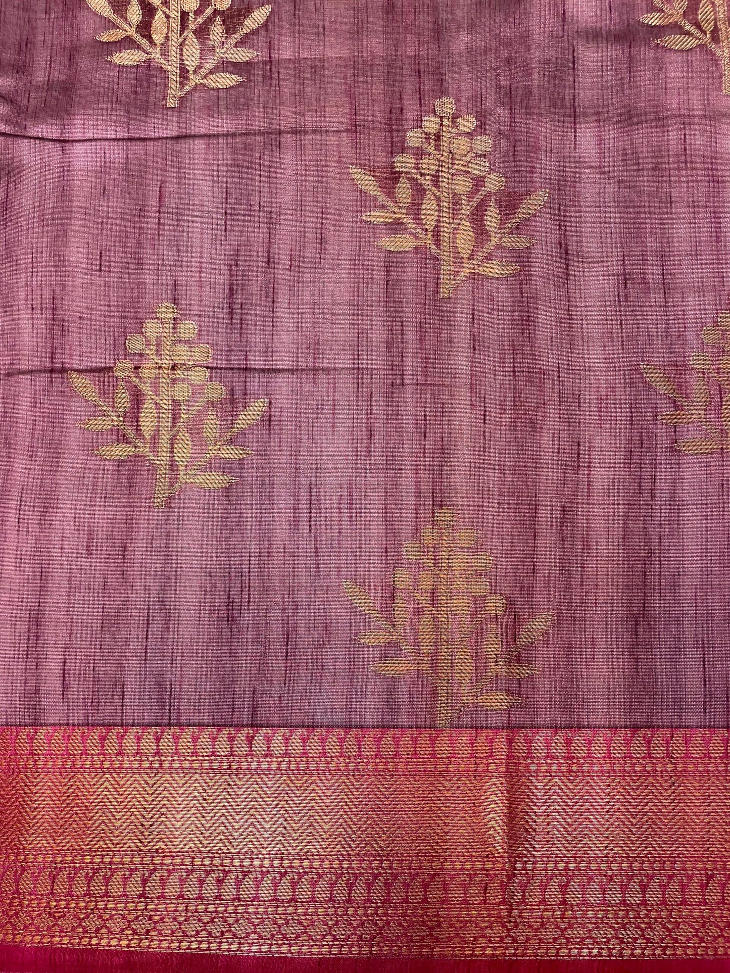 Maroon Banaras Fancy Khadi Zari Border Body Butta and Pallu Design b0173ds