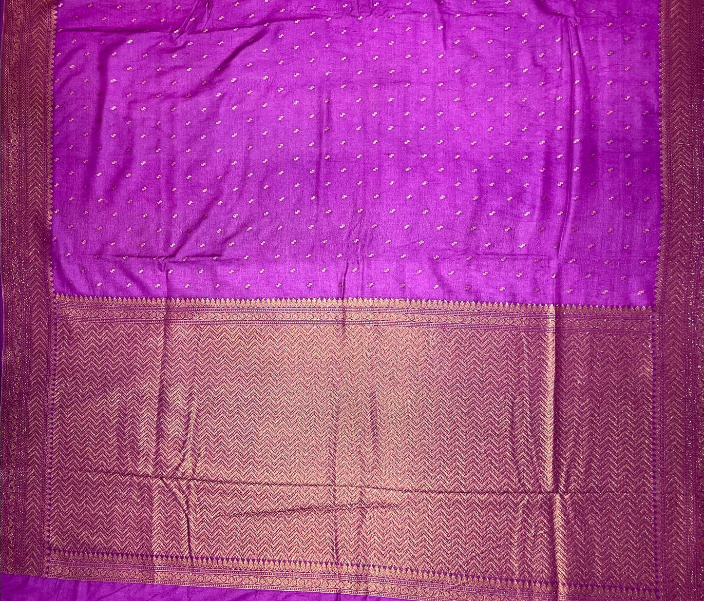 Purple Banaras Georgette with Body Butta and Intricate Border Pallu Design b0179ds
