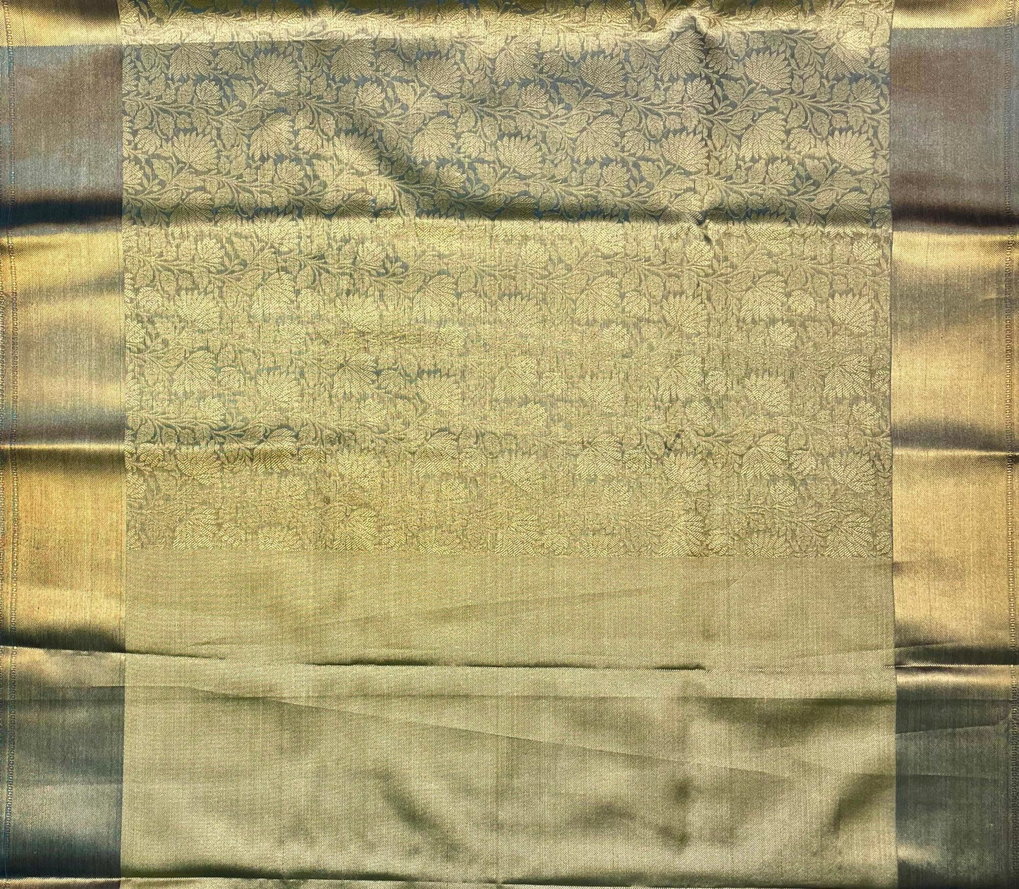Banaras Tissue Saree with Intricate Kanchivaram Brocade Body and Border Design b0212ds