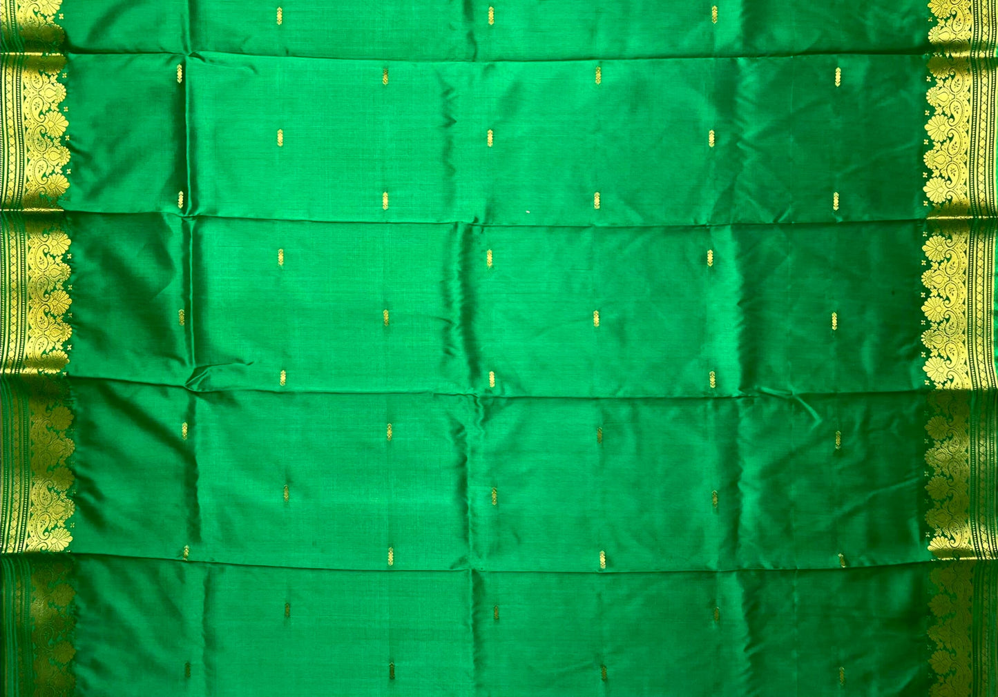 Green and Violet Banaras Viscose Silk with Intricate Kanchivaram Border and Body Butta Design b0219ds