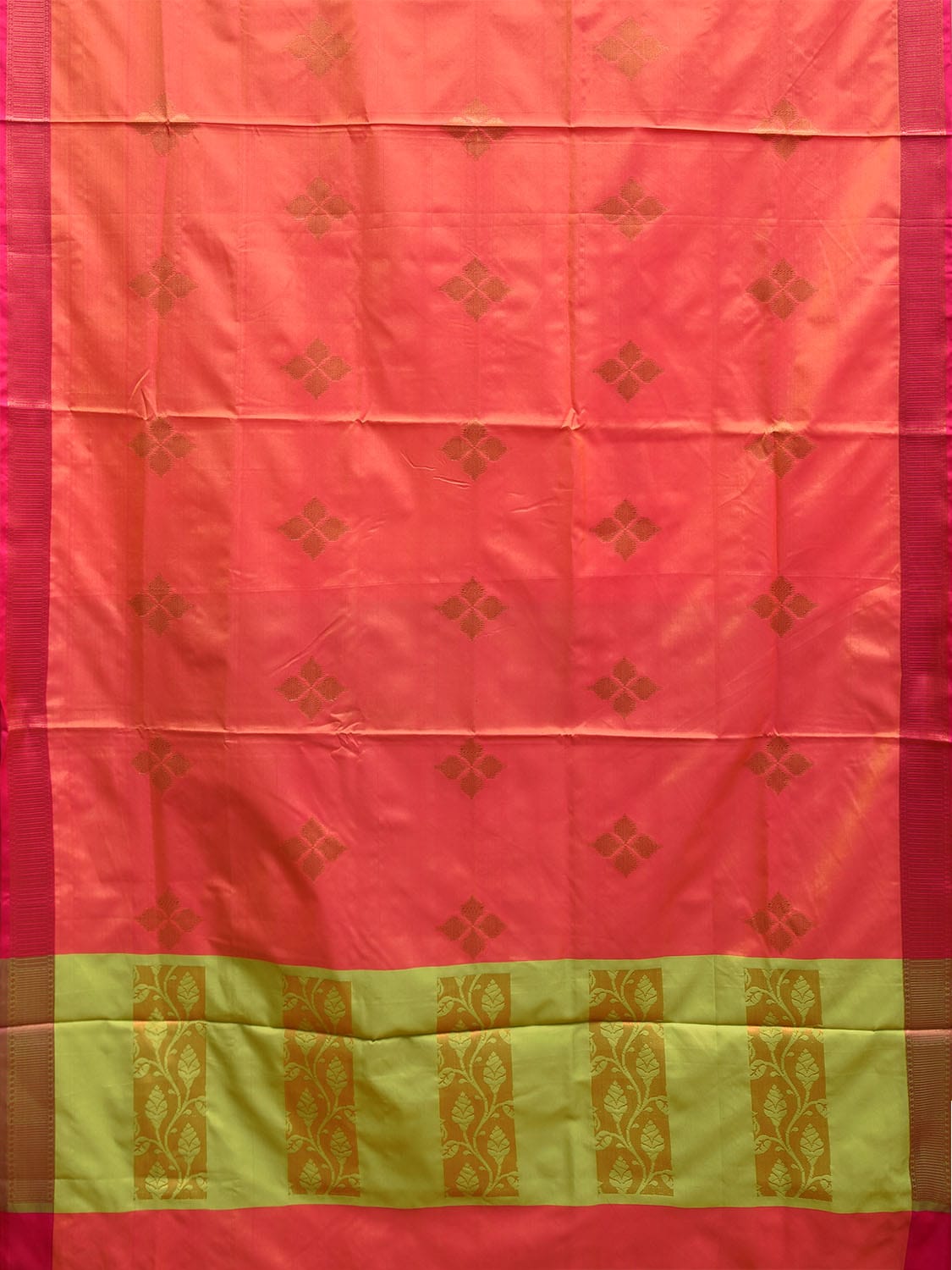 Pink and Red Katan Silk Saree with Border and Body Butta Design b0254ds