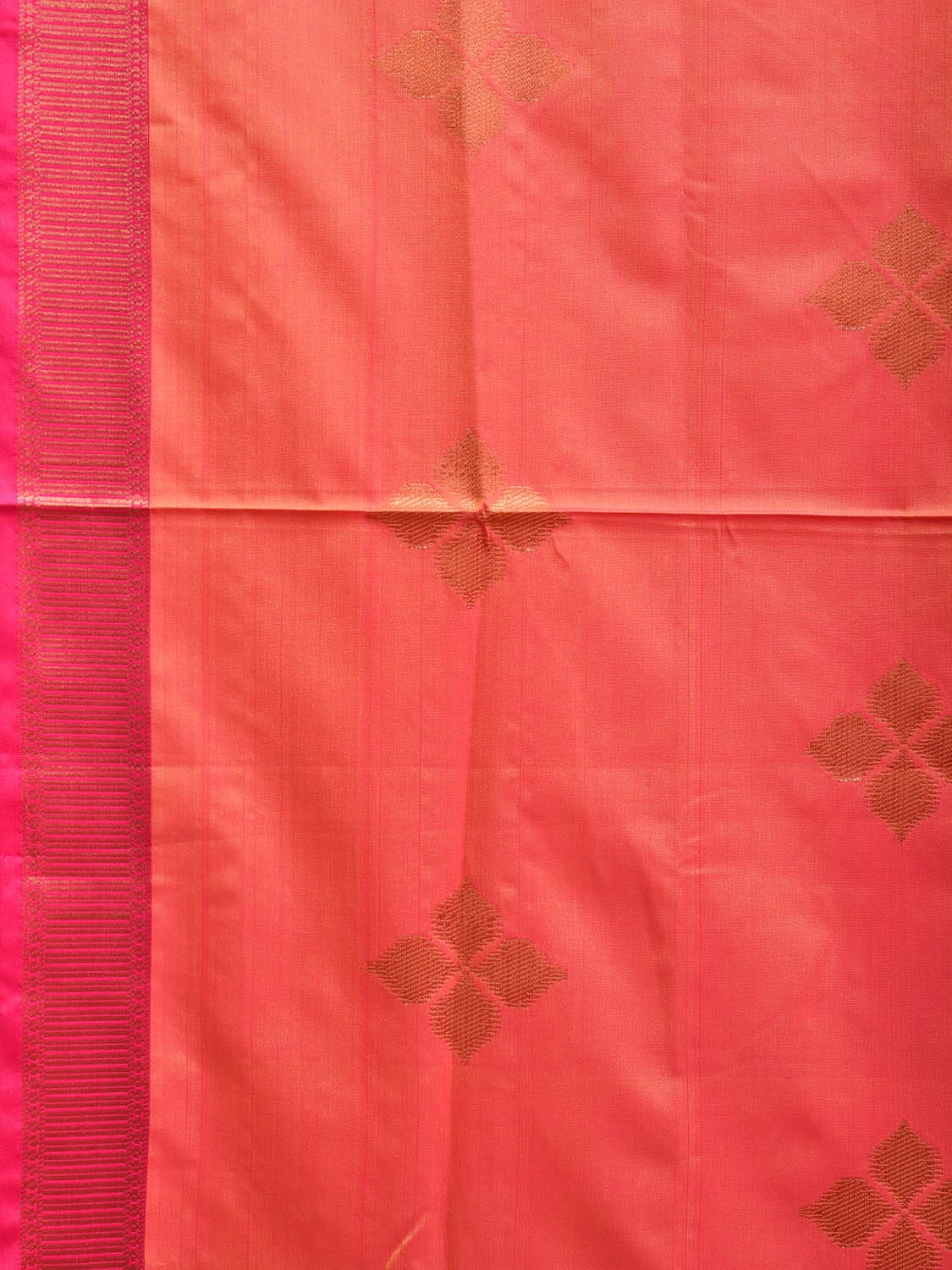 Pink and Red Katan Silk Saree with Border and Body Butta Design b0254ds