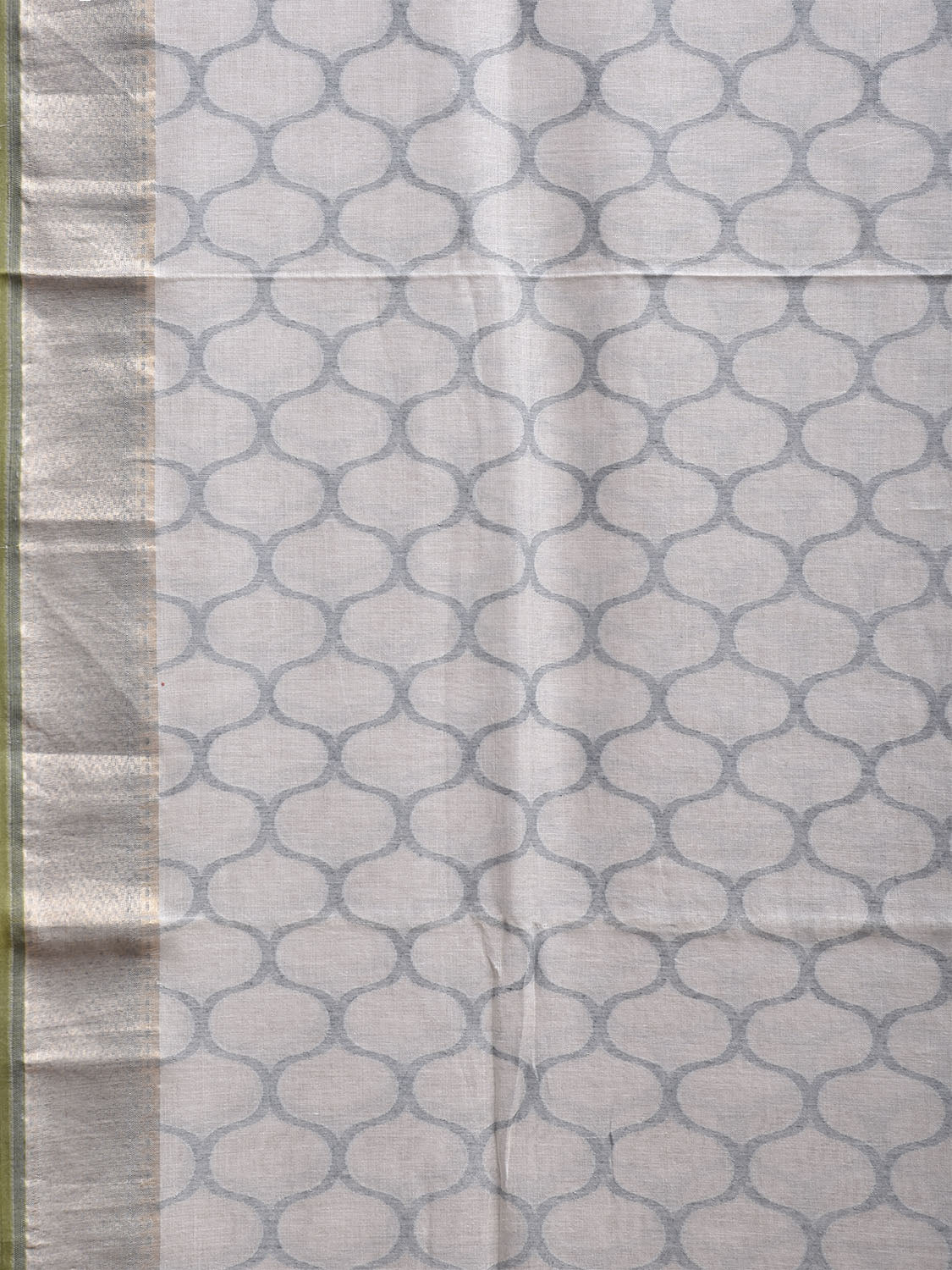 White Banaras Cut Work Cotton Saree with All Over Grill Design b0299