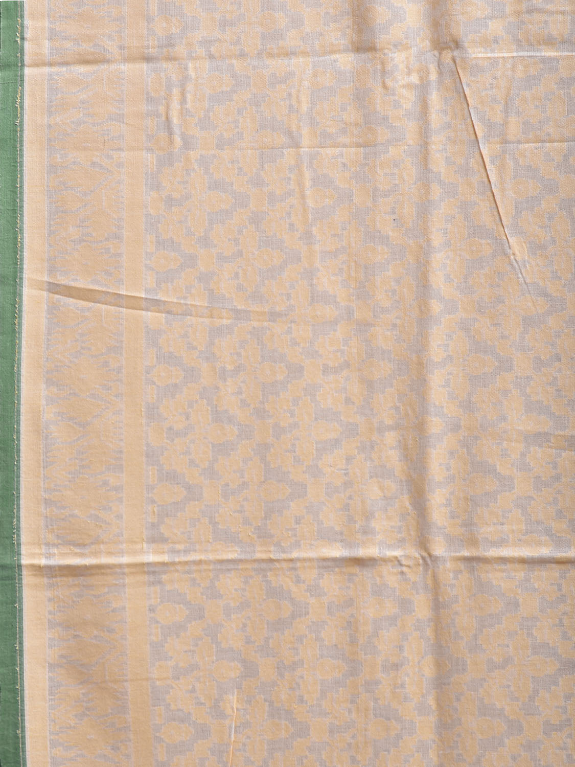 Cream Banaras Cut Work Cotton Saree with Jamdani Design b0301