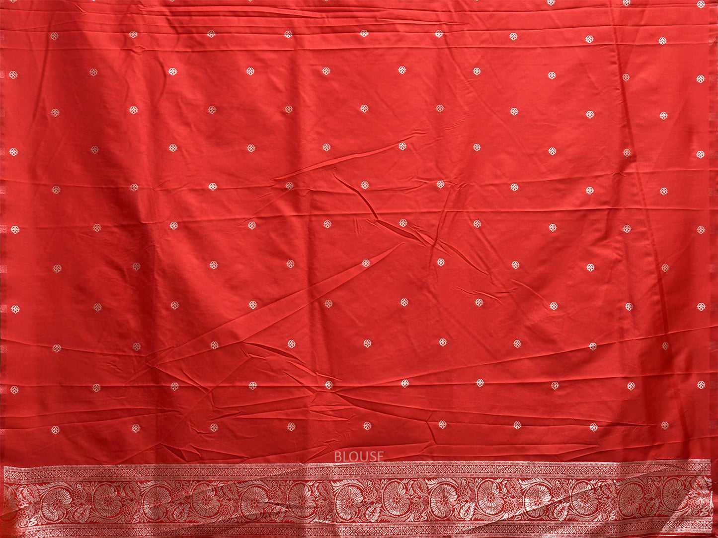 Red Banaras Viscose Silk Saree with Border and Pallu Design b0307