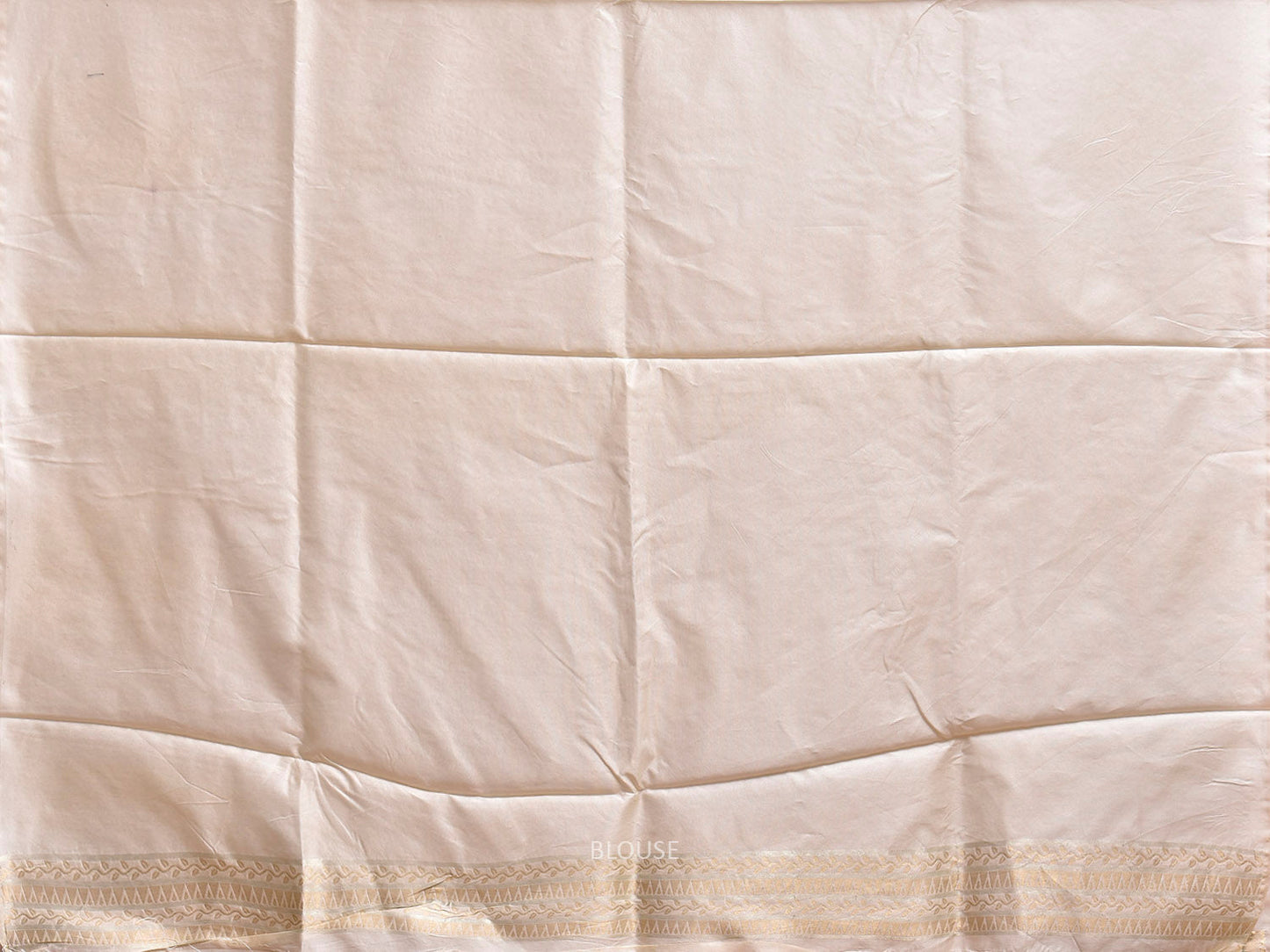 Beige Banaras Viscose Silk Saree with Floral Border and Strips Design b0309