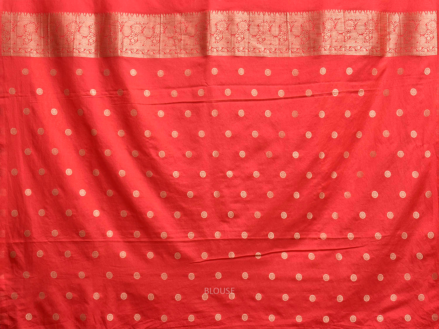 Red Banaras Viscose Silk Saree with Floral Body and Pallu Design b0310