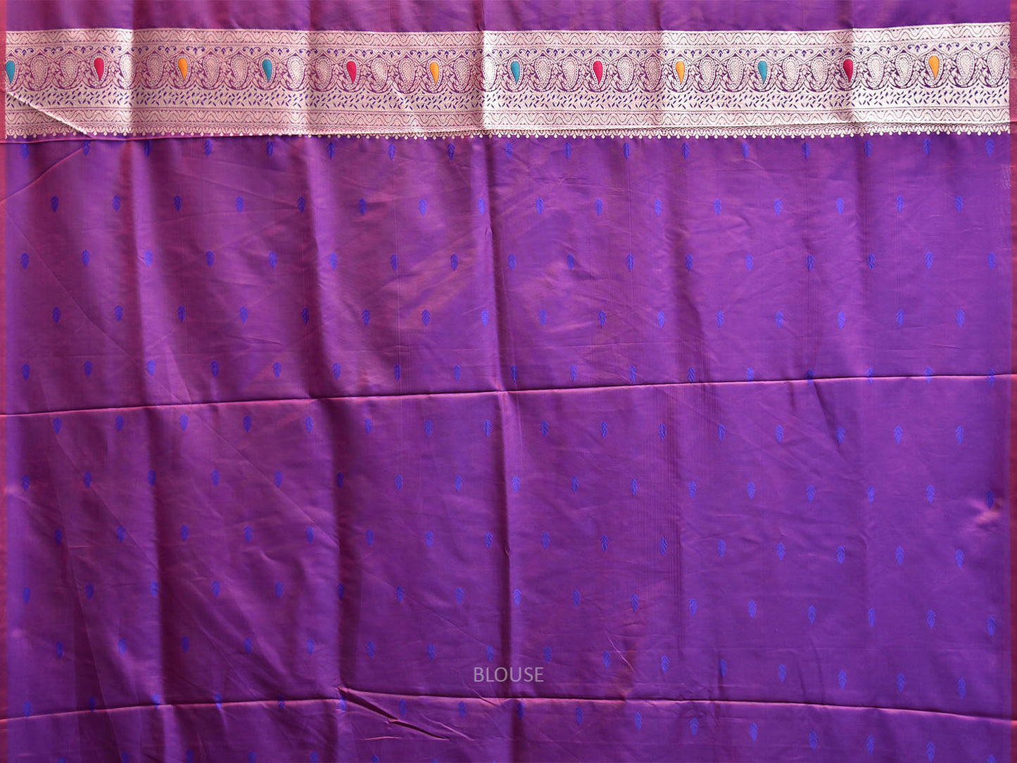 Purple Banaras Viscose Silk Saree with Floral Body and Pallu Design b0312