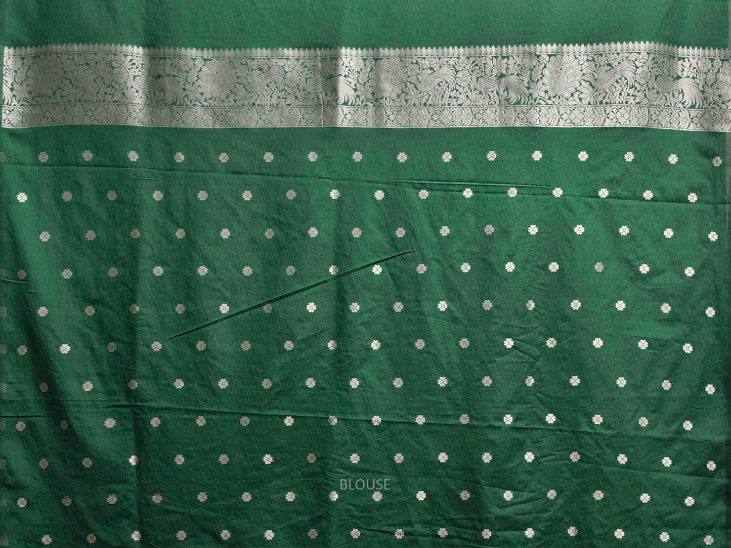 Green Banaras Katan Viscose Saree with All Over and Border Design b0313