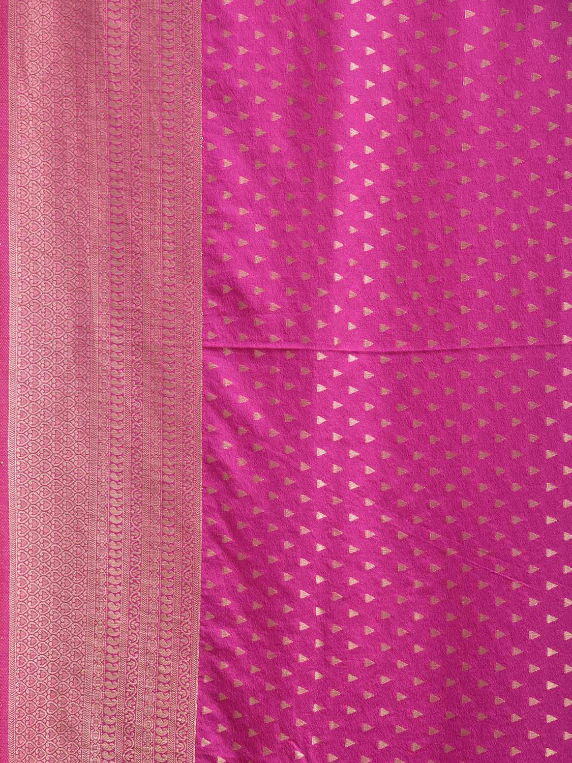 Pink Banaras Georgette Viscose Saree with Big Border and Pallu Design b0314