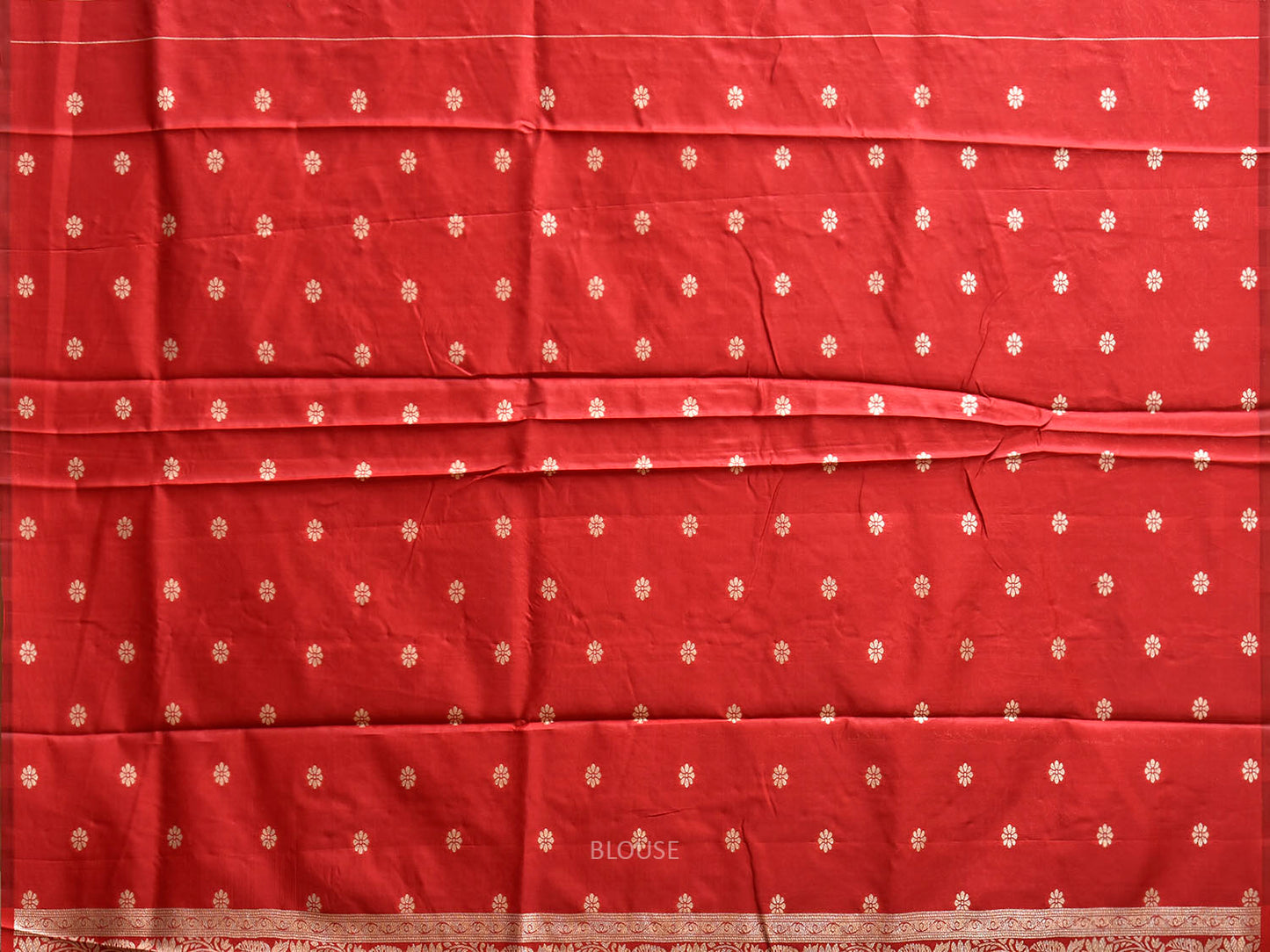 Red Banaras Katan Viscose Saree with All Over Floral and Pallu-Border Design b0317