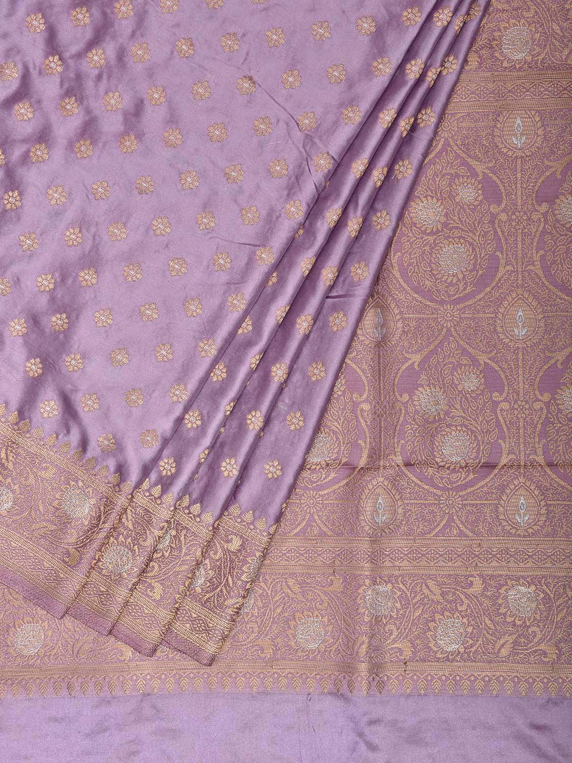 Lavender Banaras Katan Viscose Saree with Pallu and Border Design b0321