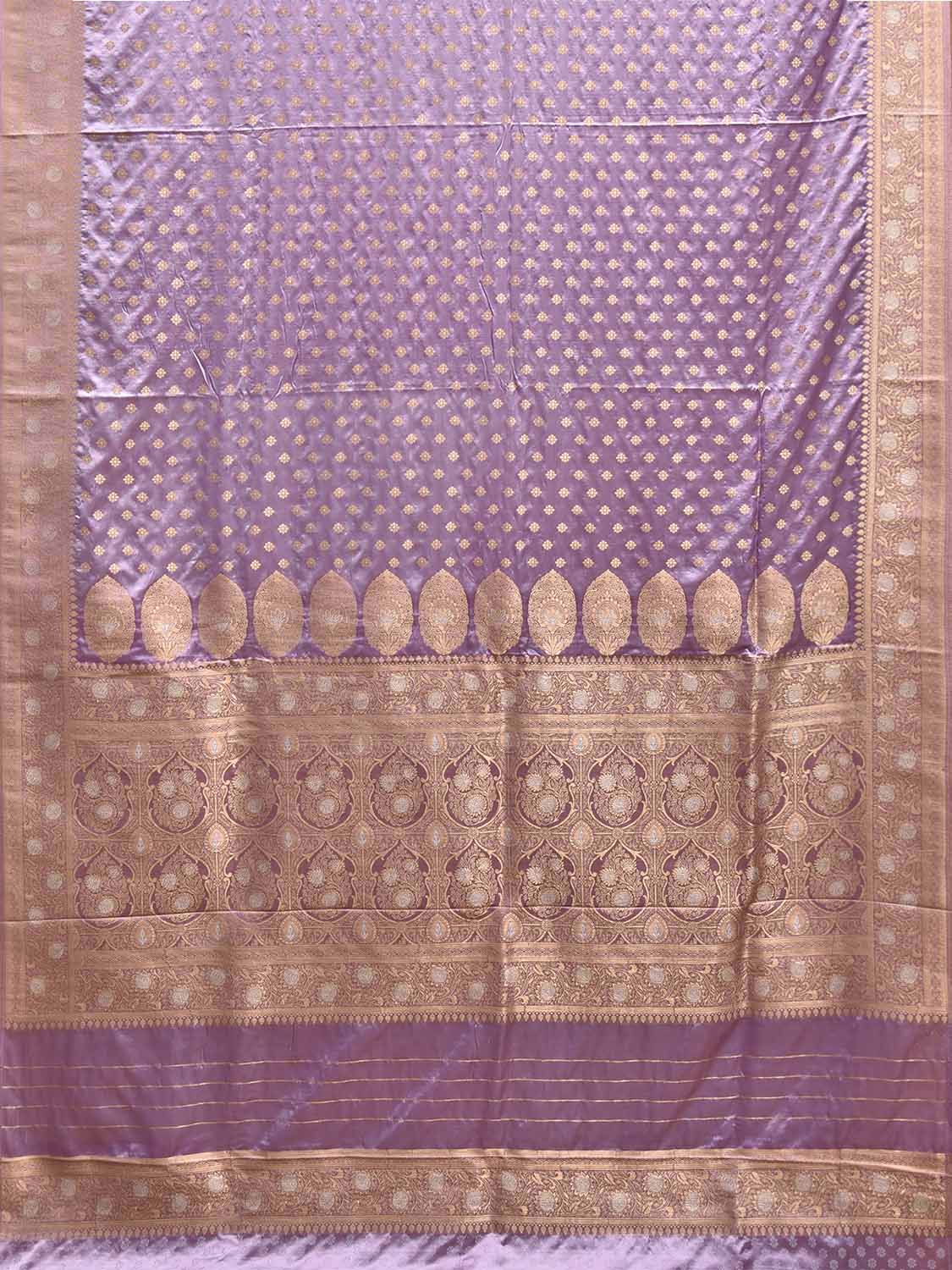 Lavender Banaras Katan Viscose Saree with Pallu and Border Design b0321