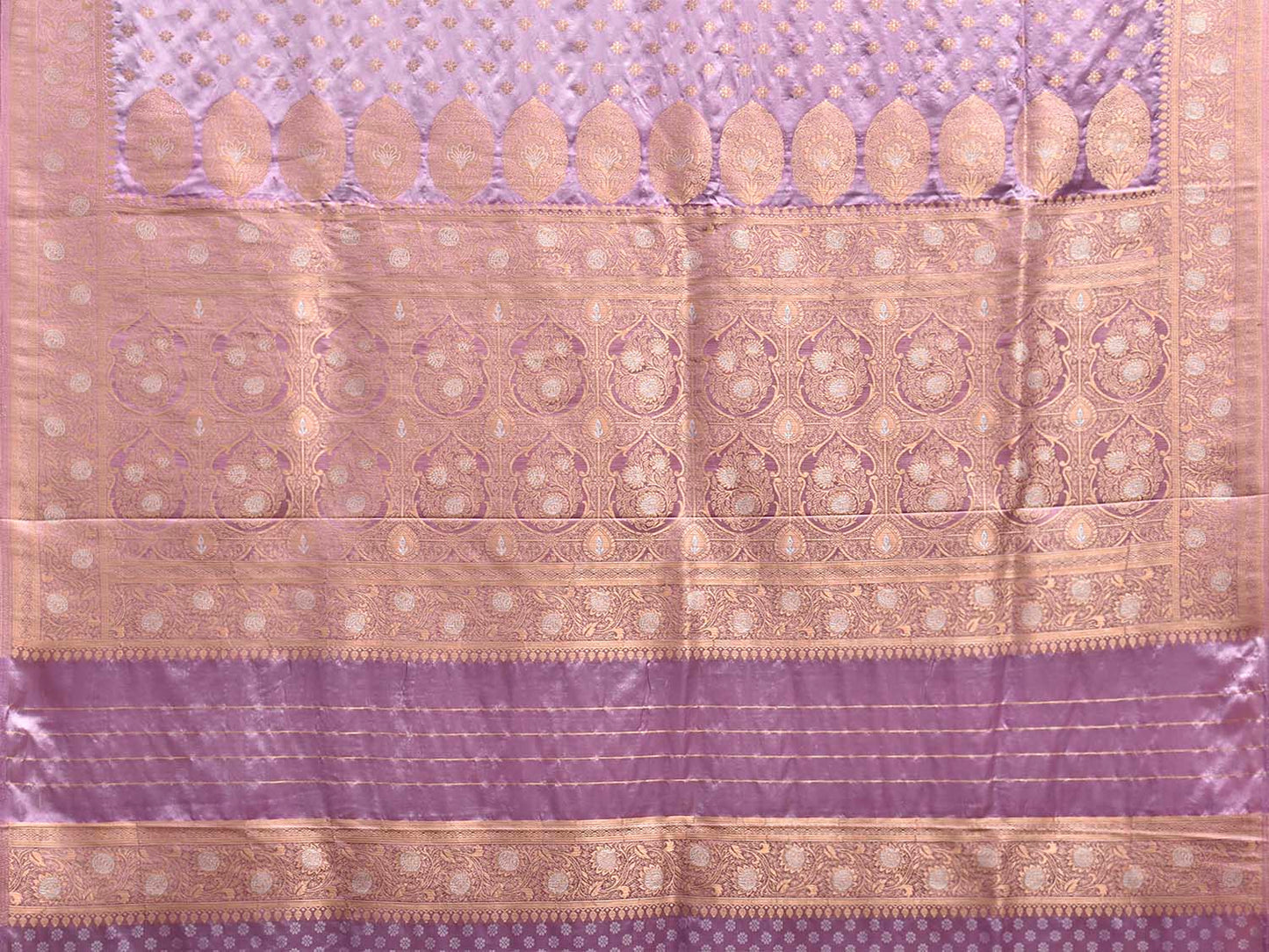 Lavender Banaras Katan Viscose Saree with Pallu and Border Design b0321
