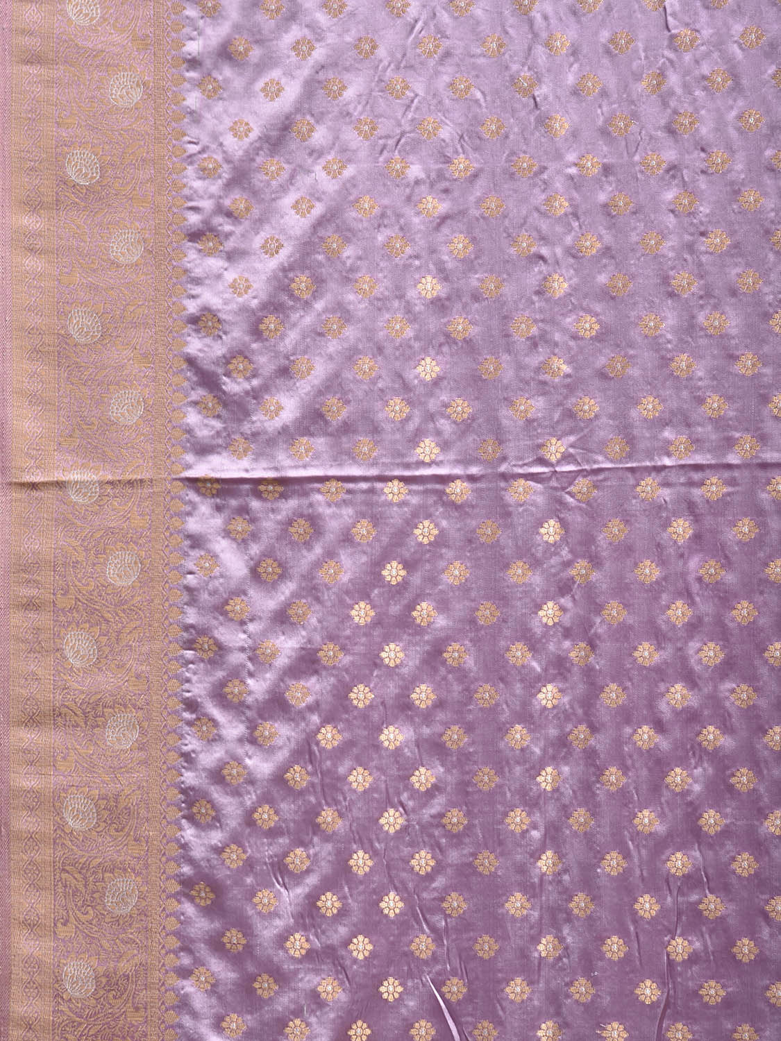 Lavender Banaras Katan Viscose Saree with Pallu and Border Design b0321