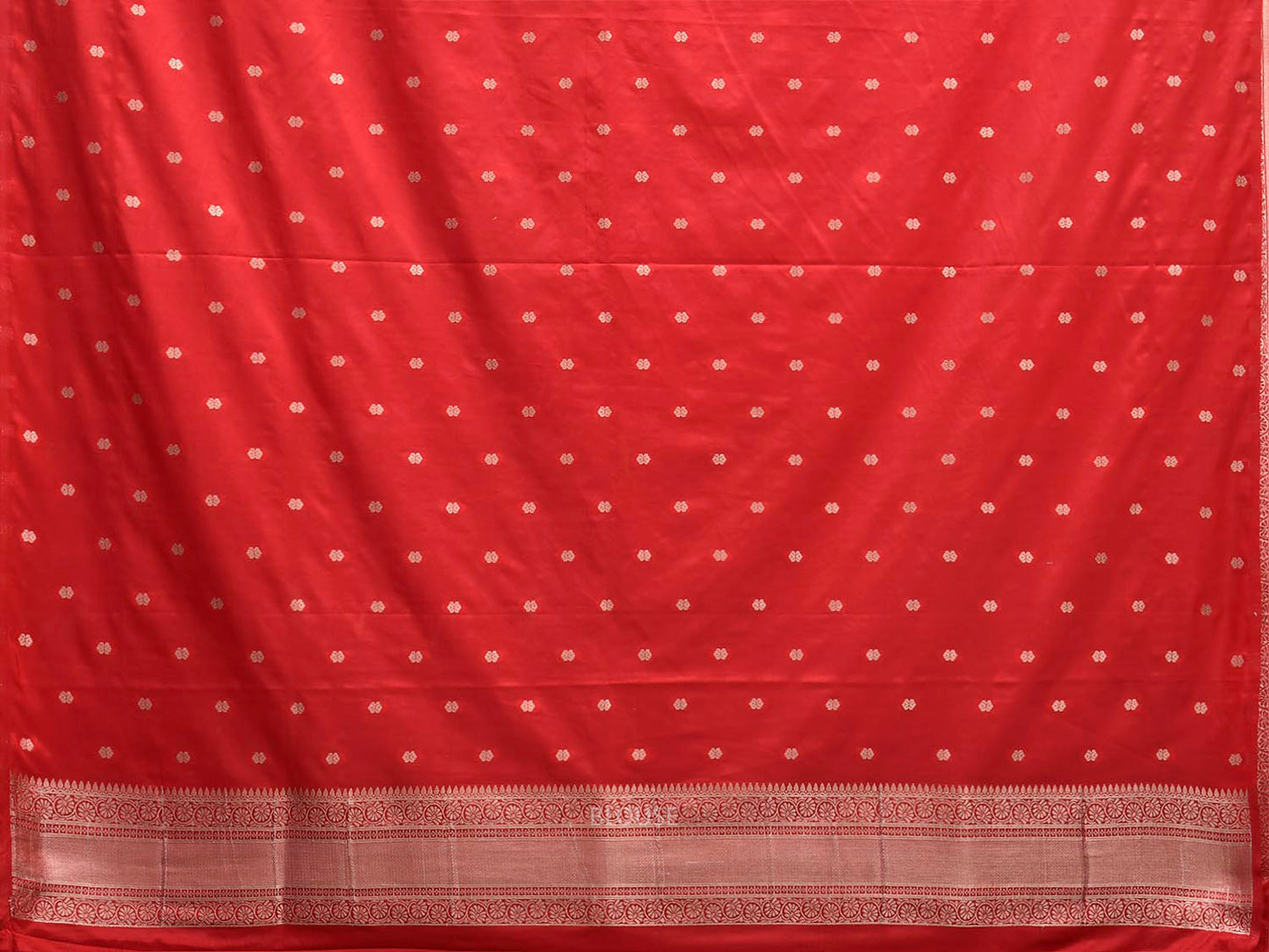 Red Banaras Katan Saree with Border and Pallu Design b0328