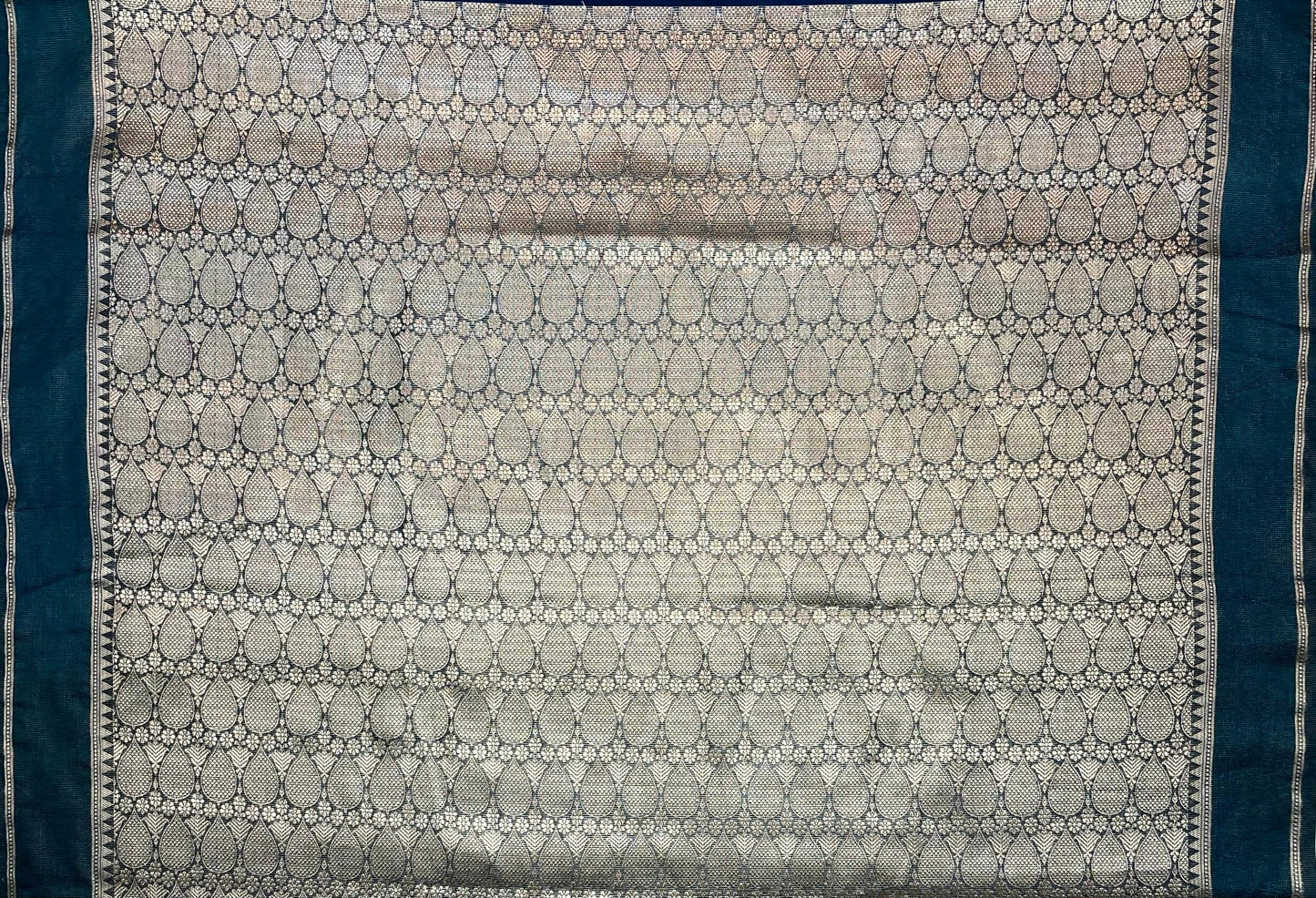 Blue Banaras Katan Saree with Border and Pallu Design b0329ds