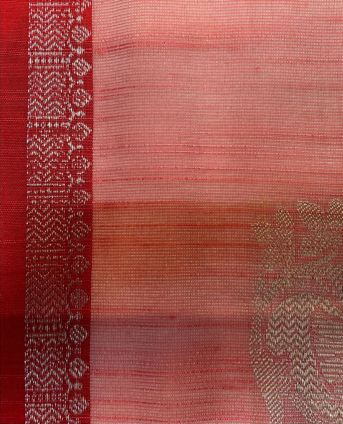 Peach Banaras Katan Saree with Border and Pallu Design b0330ds
