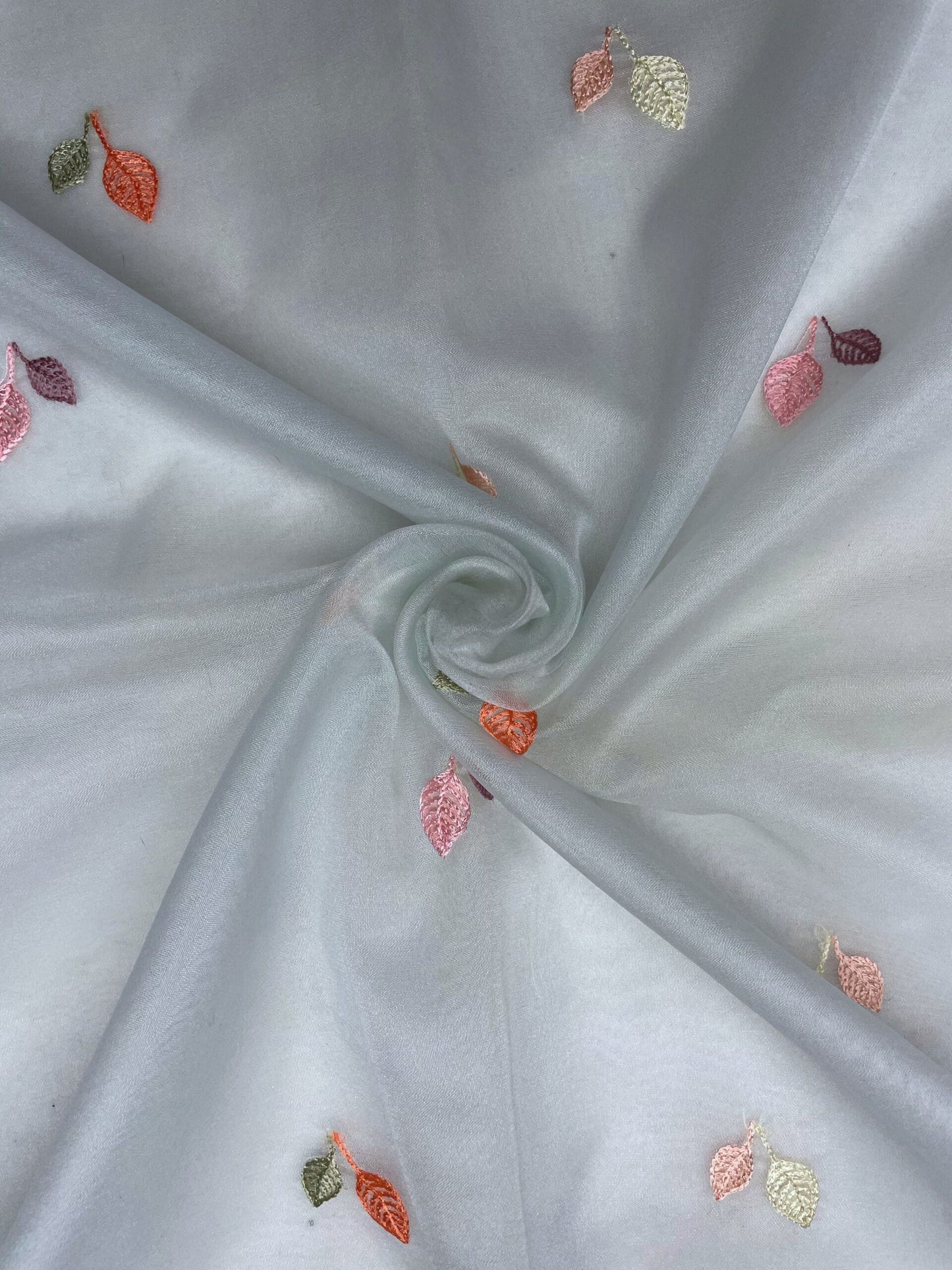 Light Blue Organza Saree Embroidery with Butta and Border Design b0332ds