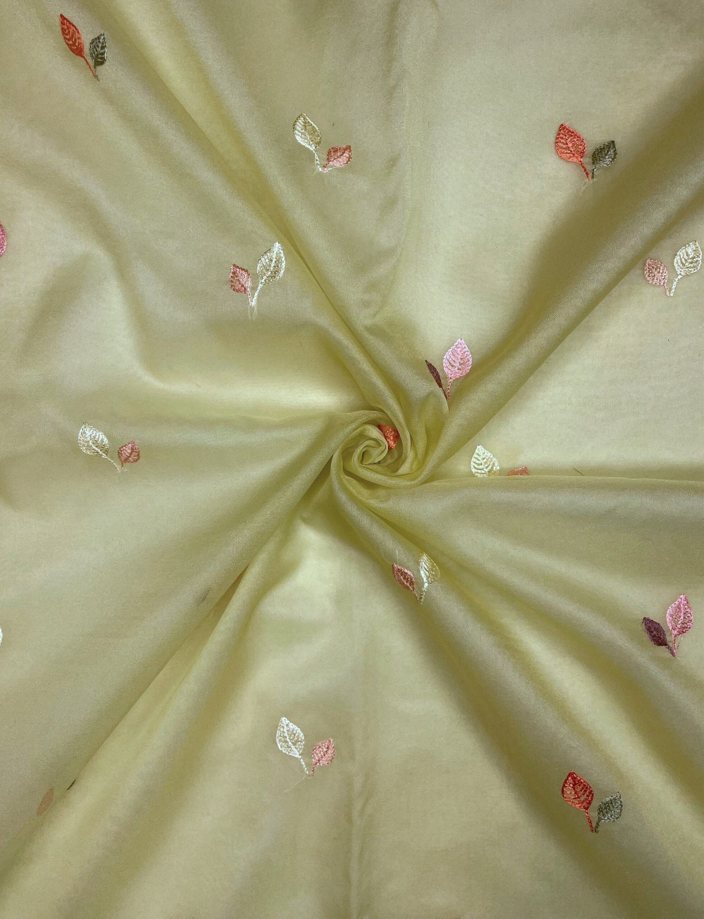 Cream Organza Saree Embroidery with Butta and Border Design b0334ds