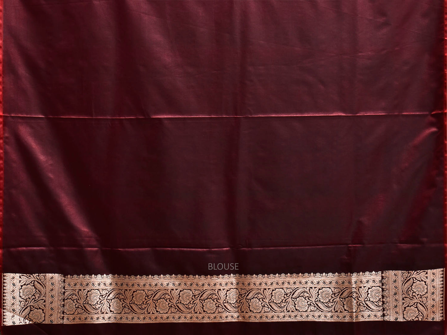 Wine Banaras Katan Saree with Border and Pallu Design b0338