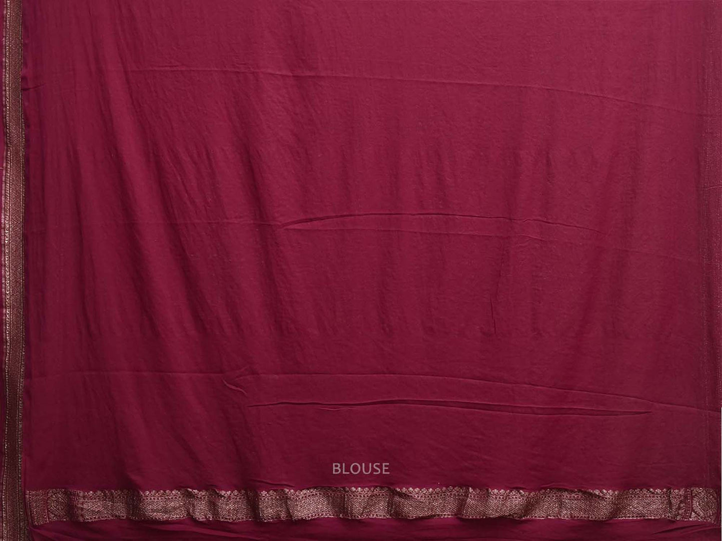 Dark Red Banaras Georgette Saree with Pallu and Border Design b0345