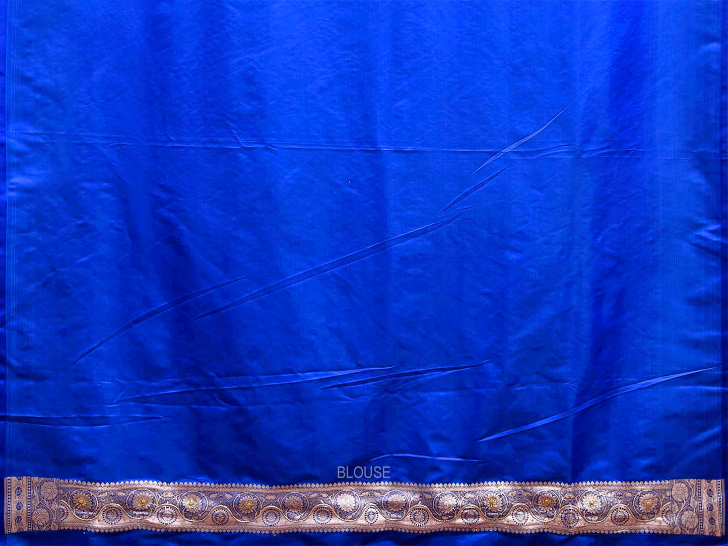 Blue Banaras Katan Saree with Border and Pallu Design b0348