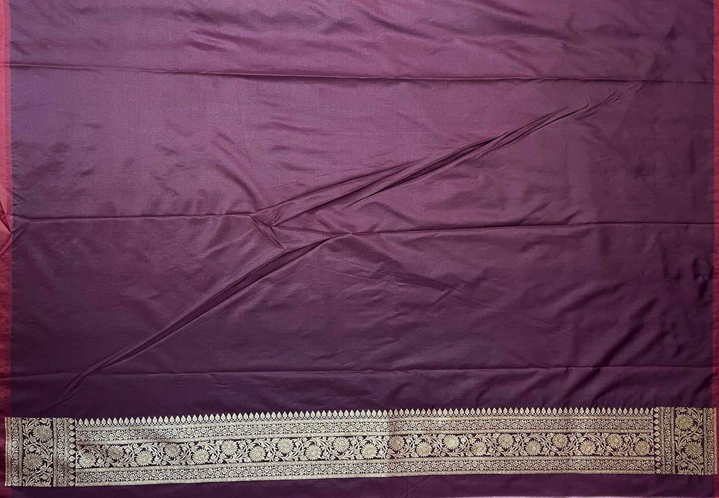 Burgundy Banaras Katan Intricate Allover Brocade Saree with Antique Zari Border and Pallu Design b0349ds