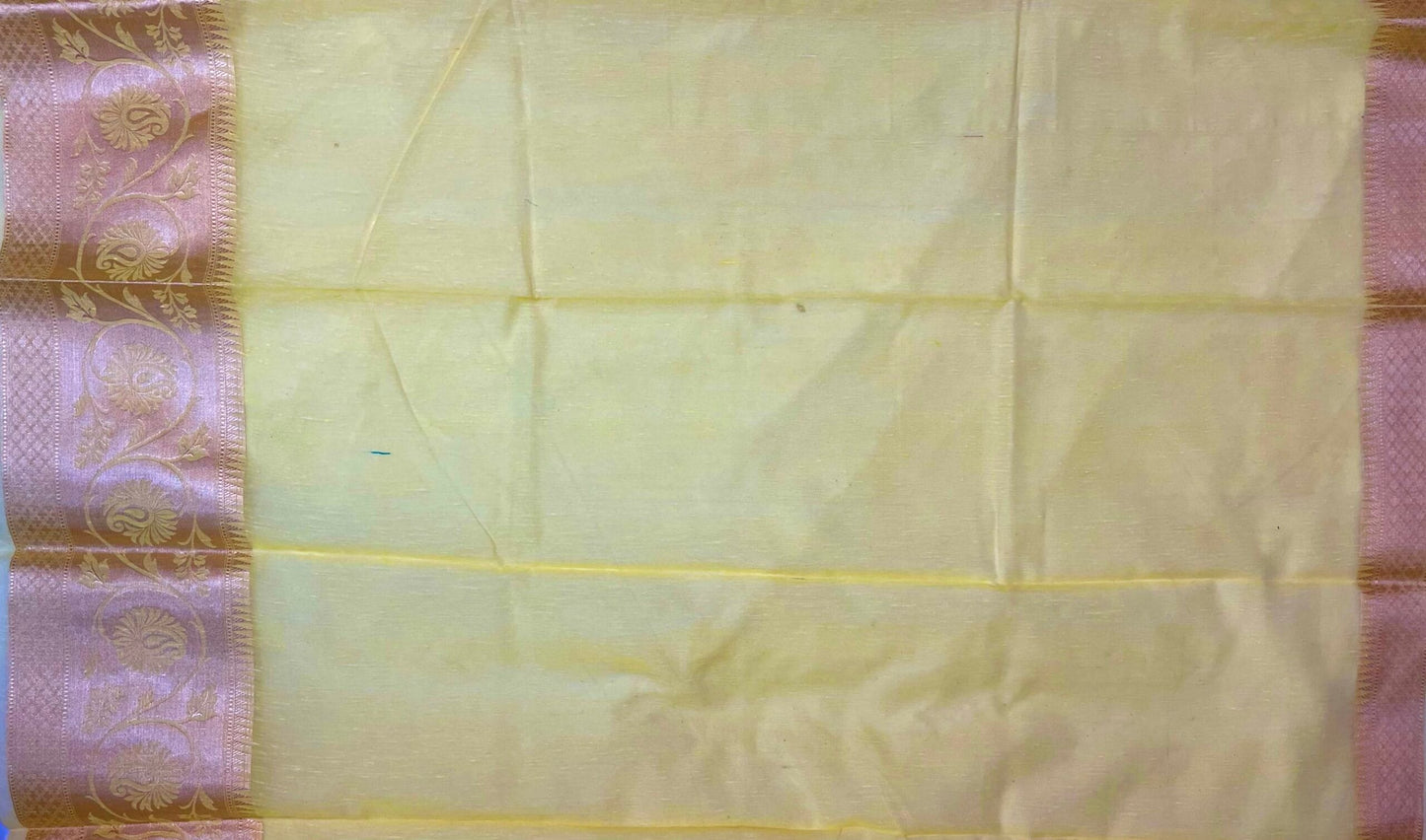 Fancy Raw Silk Saree with Intricate Border and Body Butta Design b0425ds