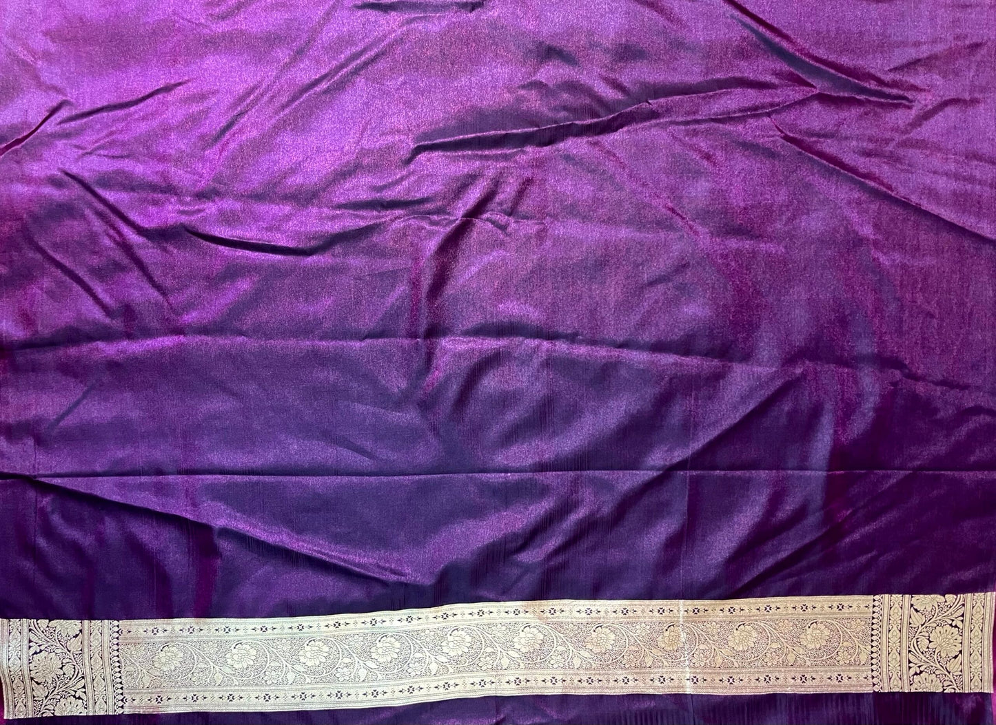 Dark Purple Banaras Katan Silk Saree with Body Butti and Border Design b0443ds