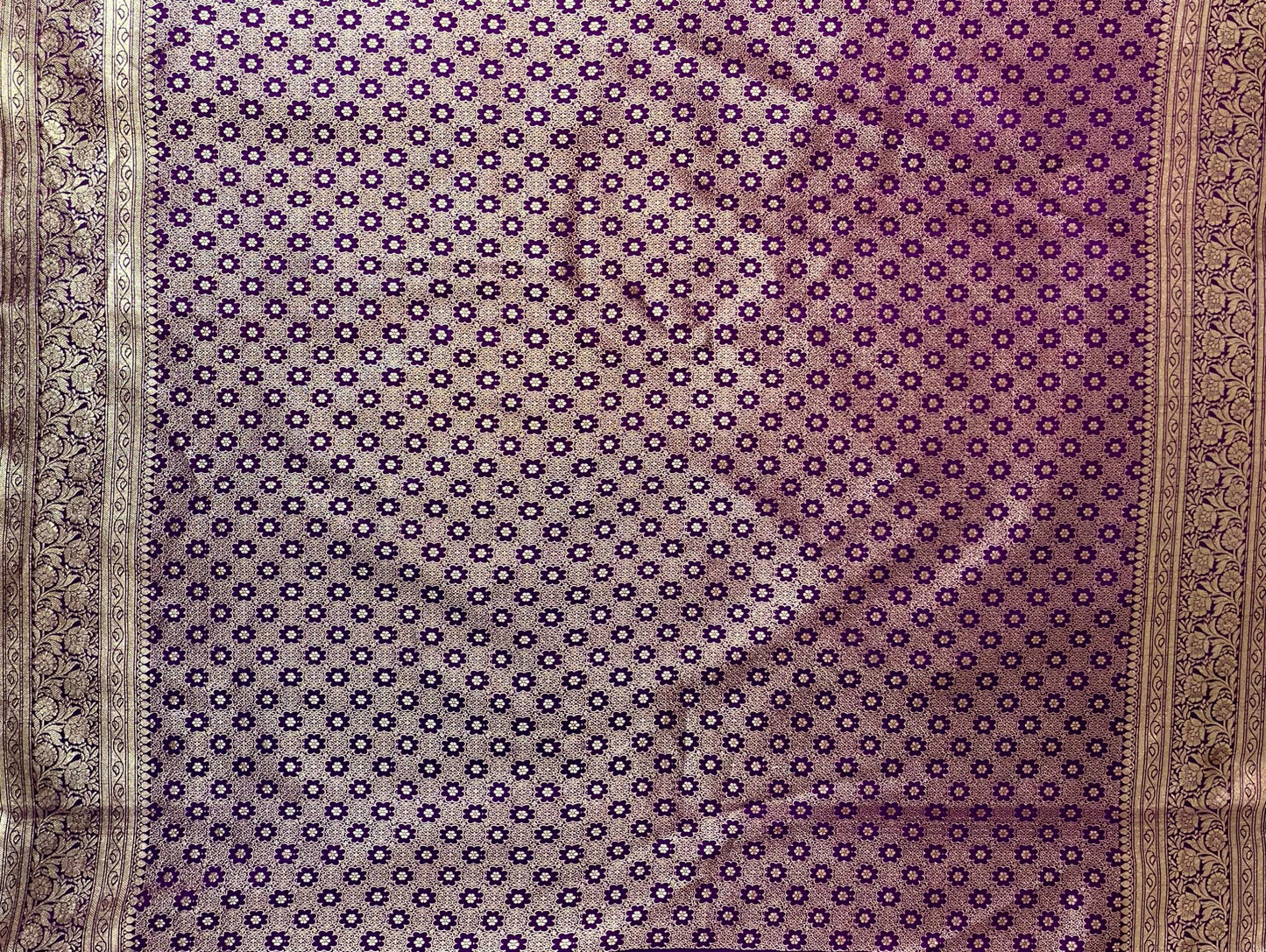 Purple Banaras Katan Silk Saree with Body Butti and Border Design b0444ds