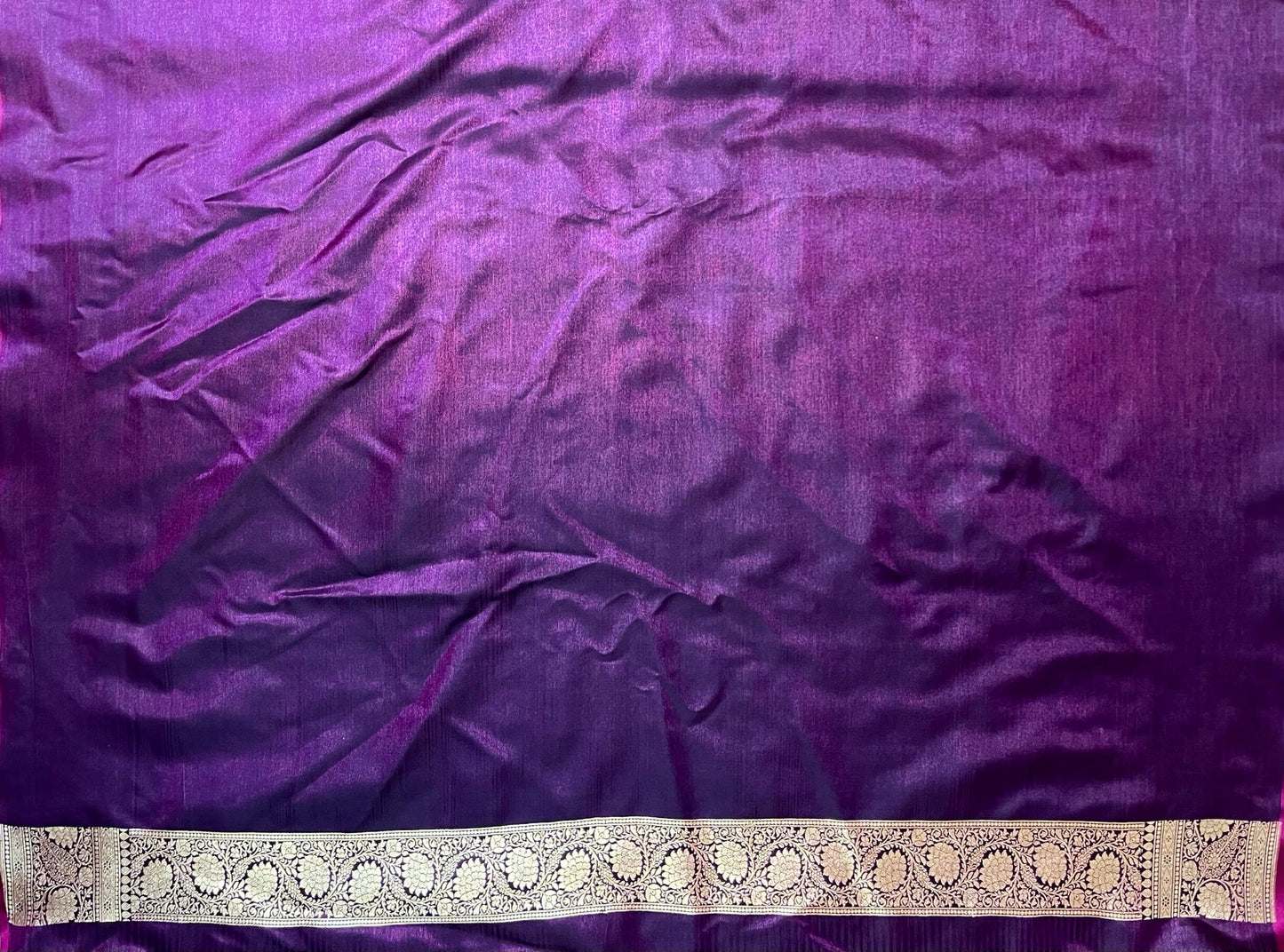 Dark Purple Banaras Katan Silk Saree with Body Butti and Border Design b0447ds