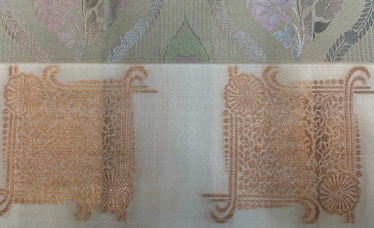 Grey Banaras Katan Silk Saree with Body Butti and Border Design b0453ds