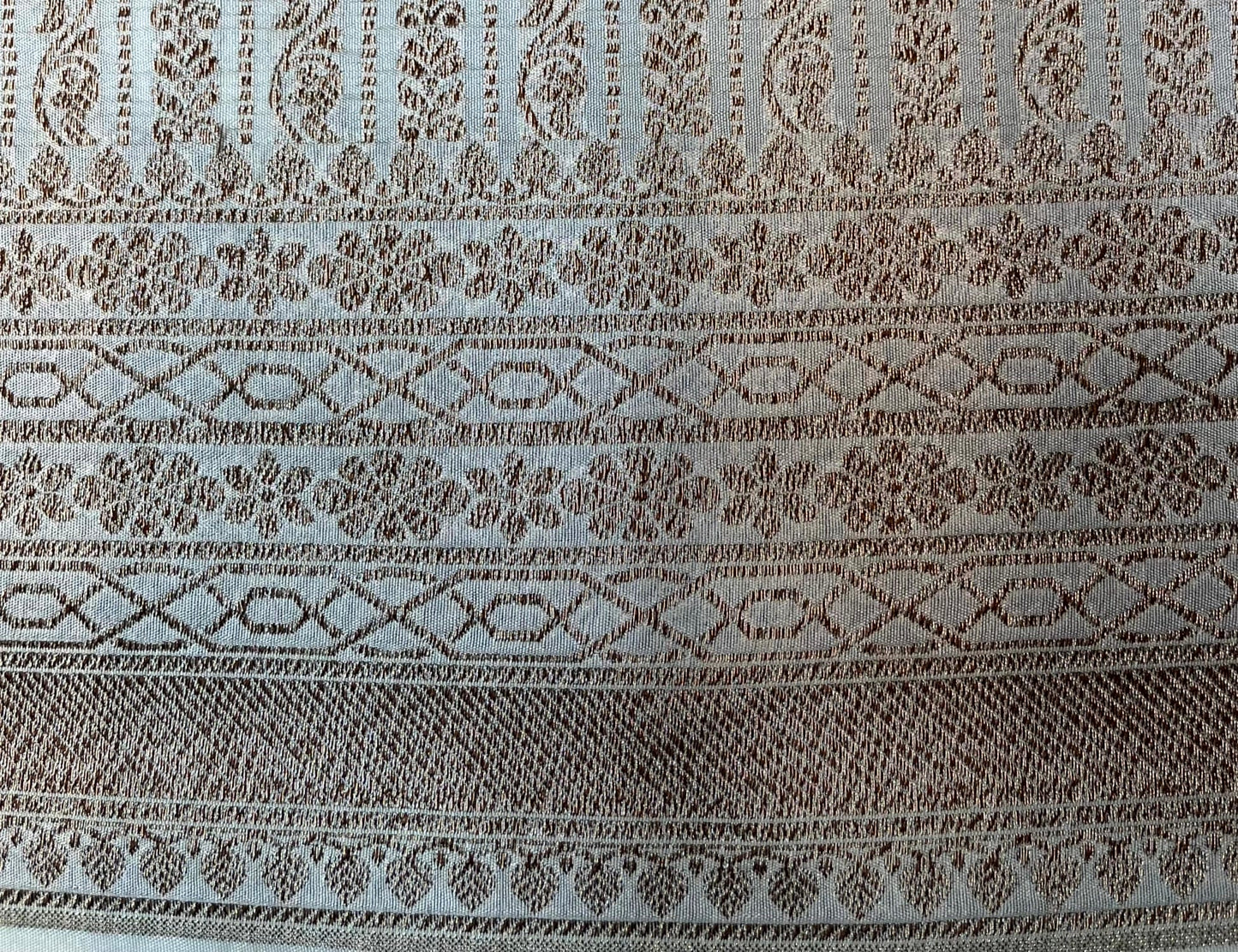 Beige Banaras Katan Intricate Allover Brocade Saree with Border and Pallu Design b0457ds