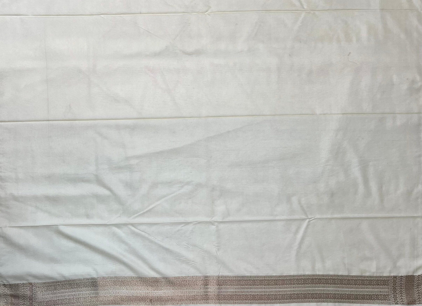 Beige Banaras Katan Intricate Allover Brocade Saree with Border and Pallu Design b0458ds